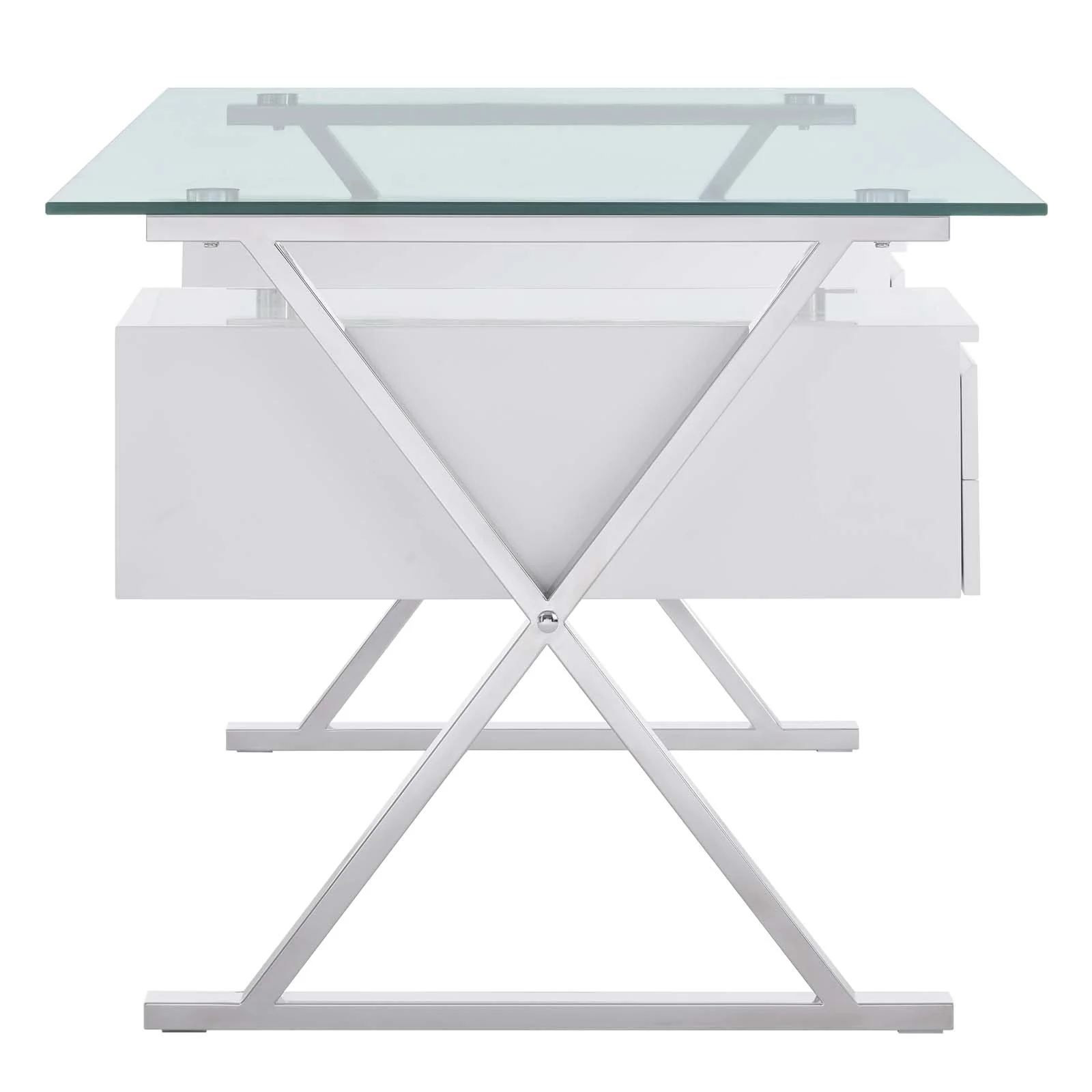 Sector 71" Glass Top Glass Office Desk By Modway - EEI-6226 - Image 3