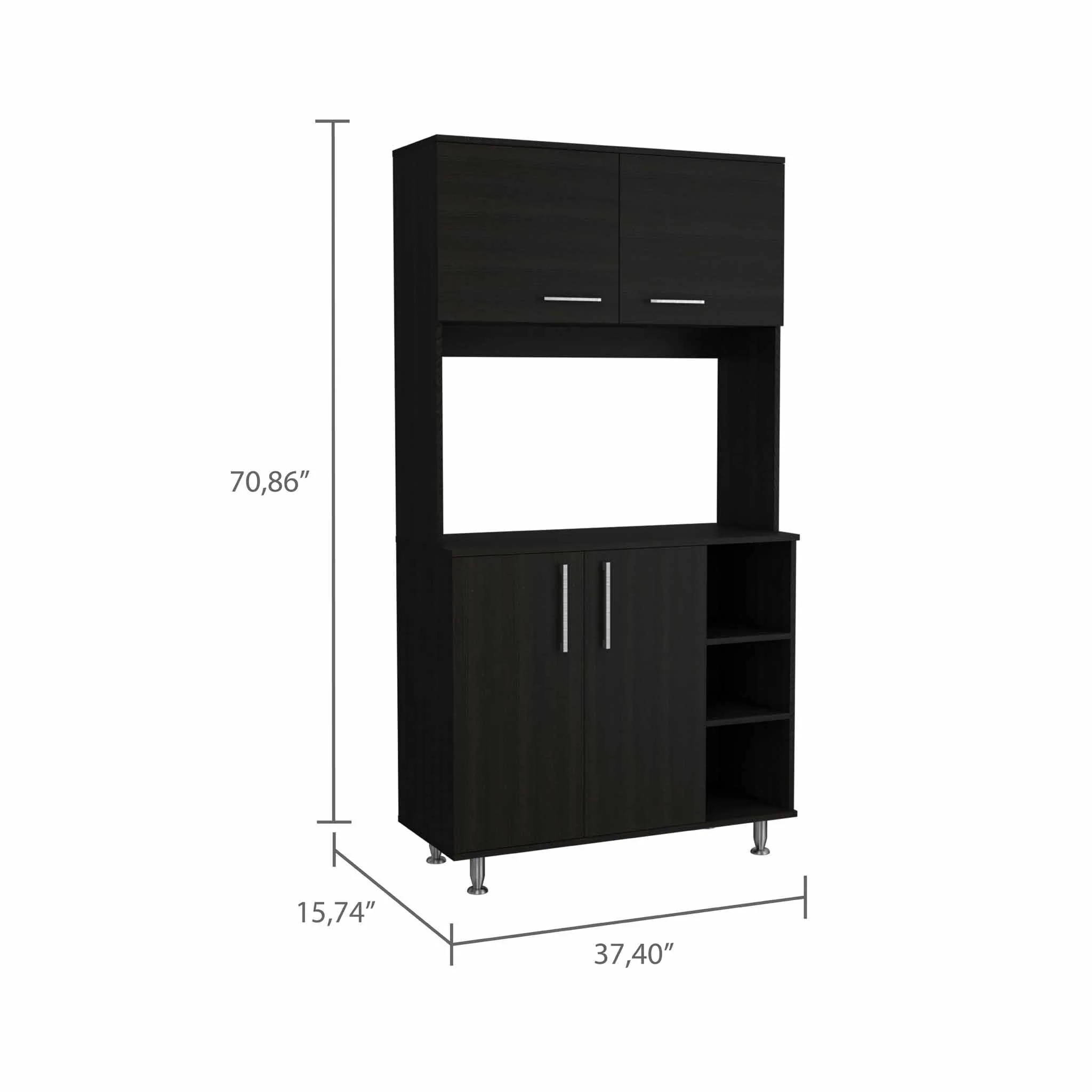Sedona Black Kitchen Cabinet By Homeroots - Image 3