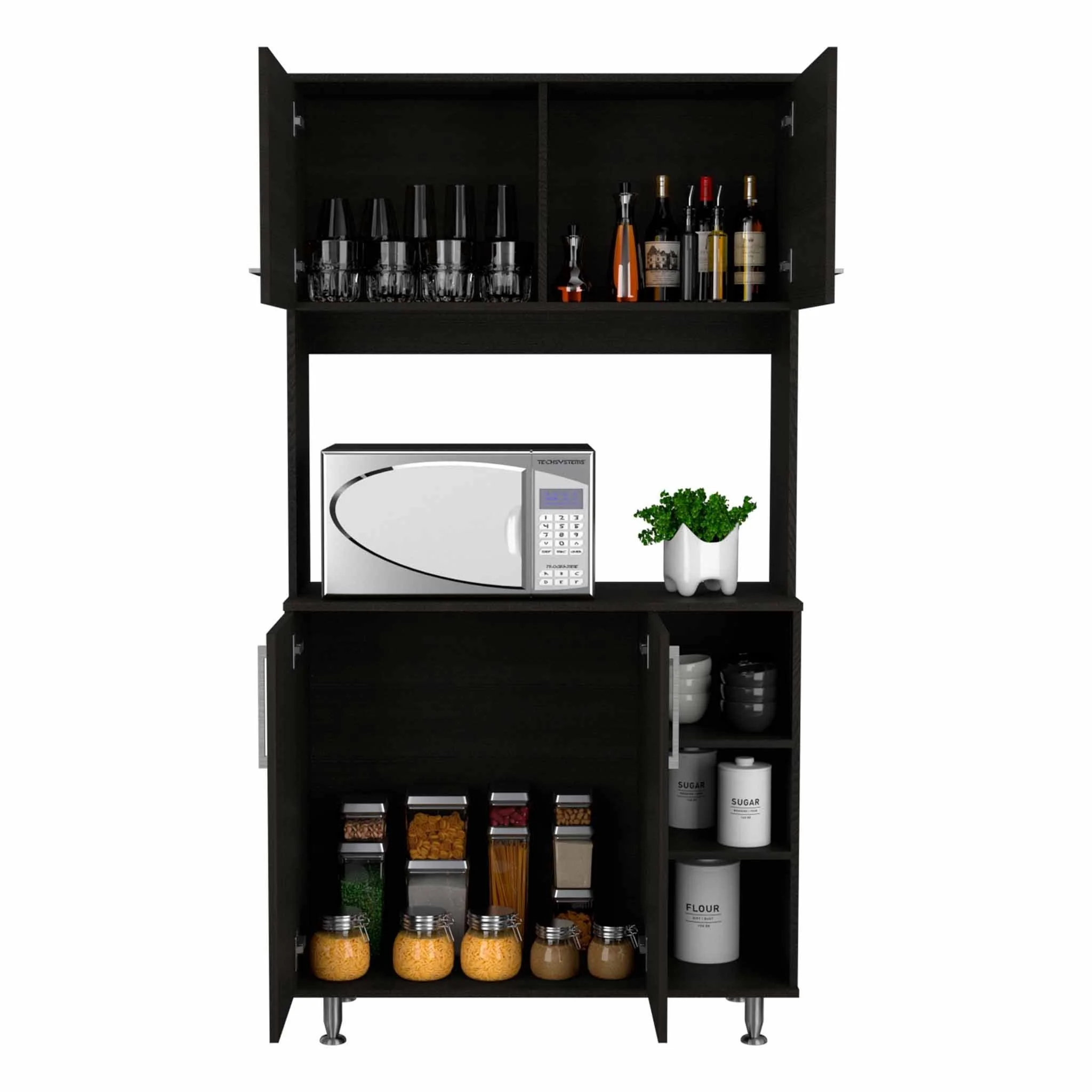 Sedona Black Kitchen Cabinet By Homeroots - Image 6