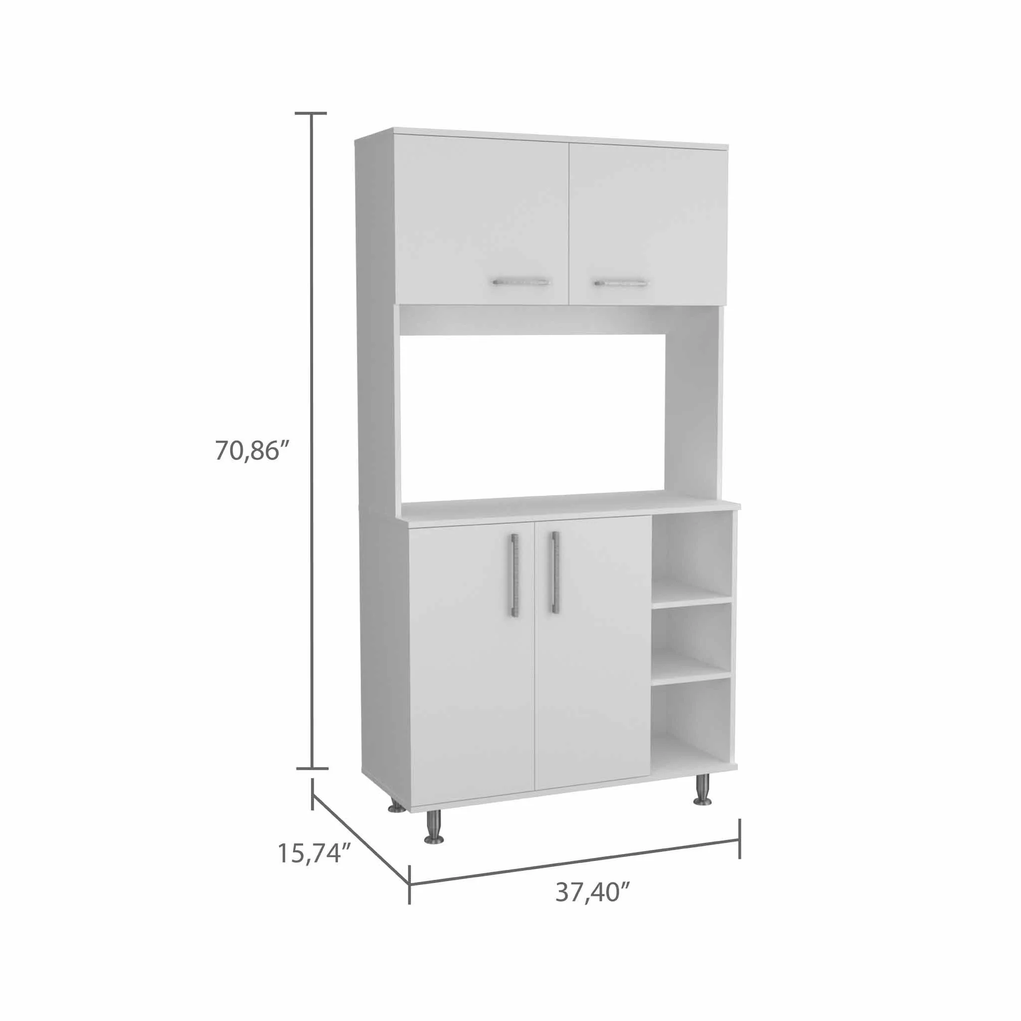 Sedona White Kitchen Cabinet By Homeroots - Image 3
