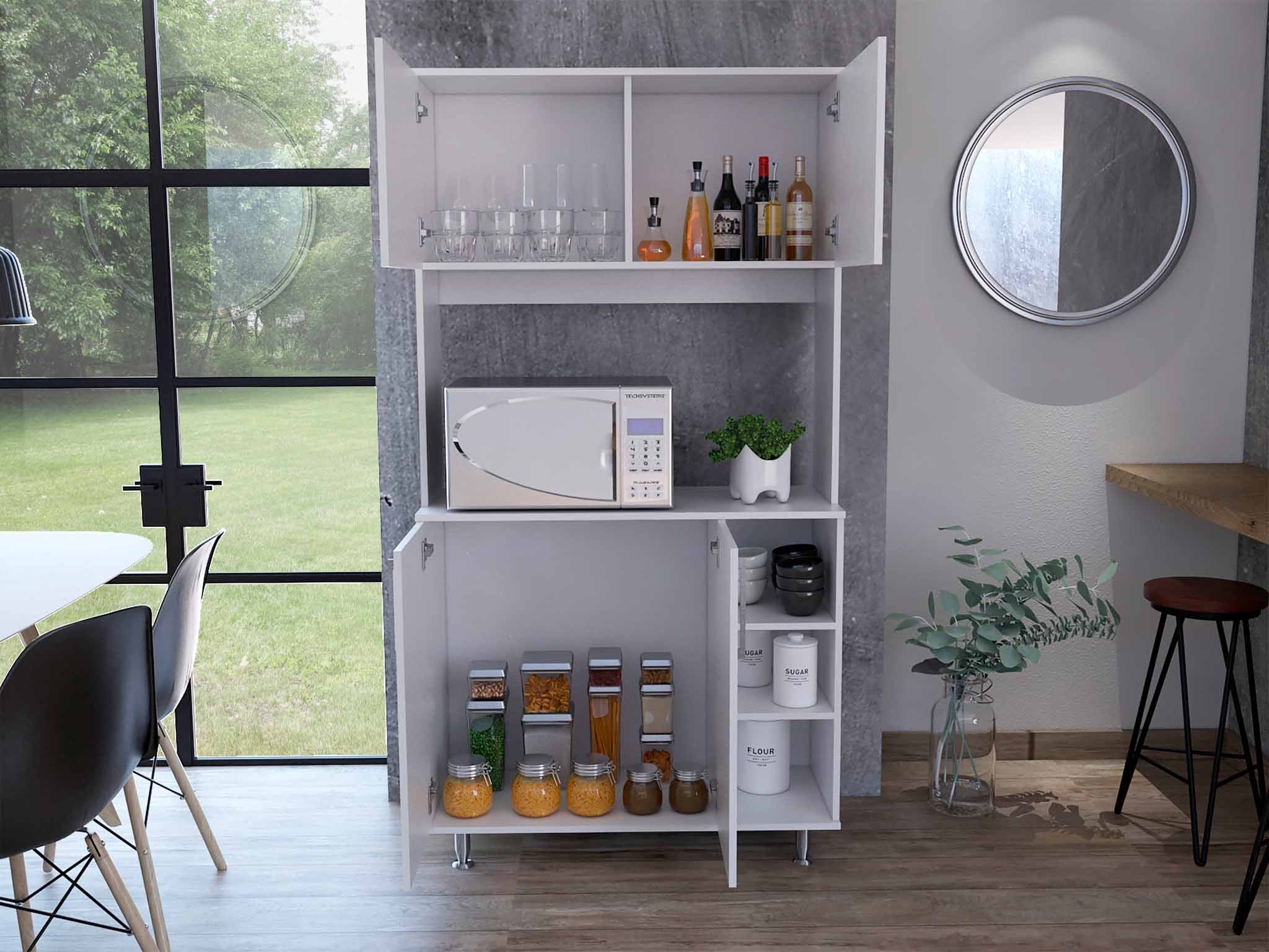 Sedona White Kitchen Cabinet By Homeroots - Image 4