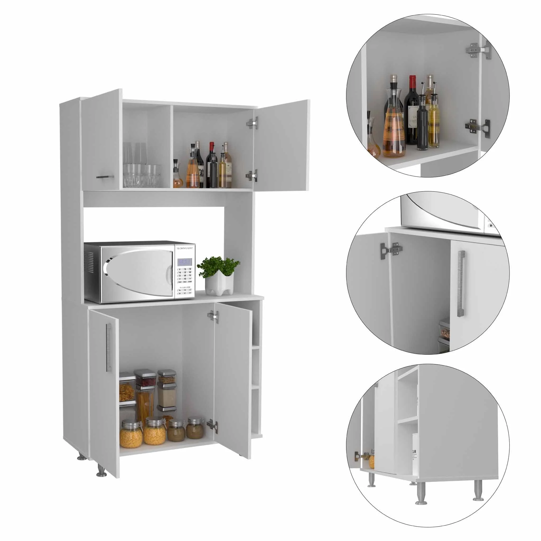Sedona White Kitchen Cabinet By Homeroots - Image 5