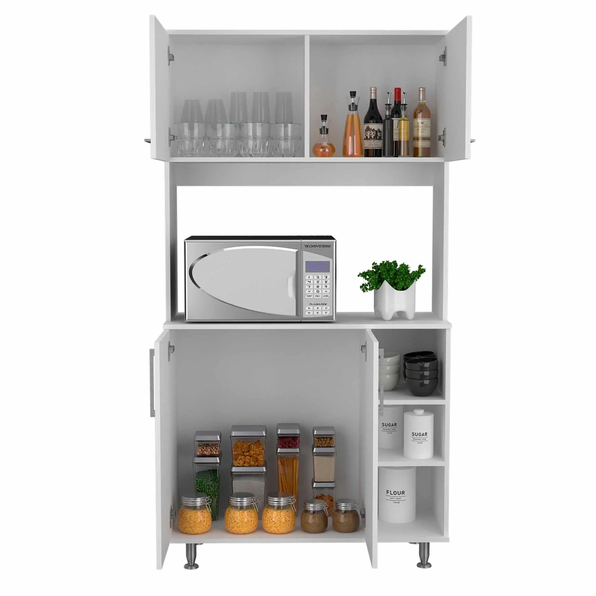 Sedona White Kitchen Cabinet By Homeroots - Image 6