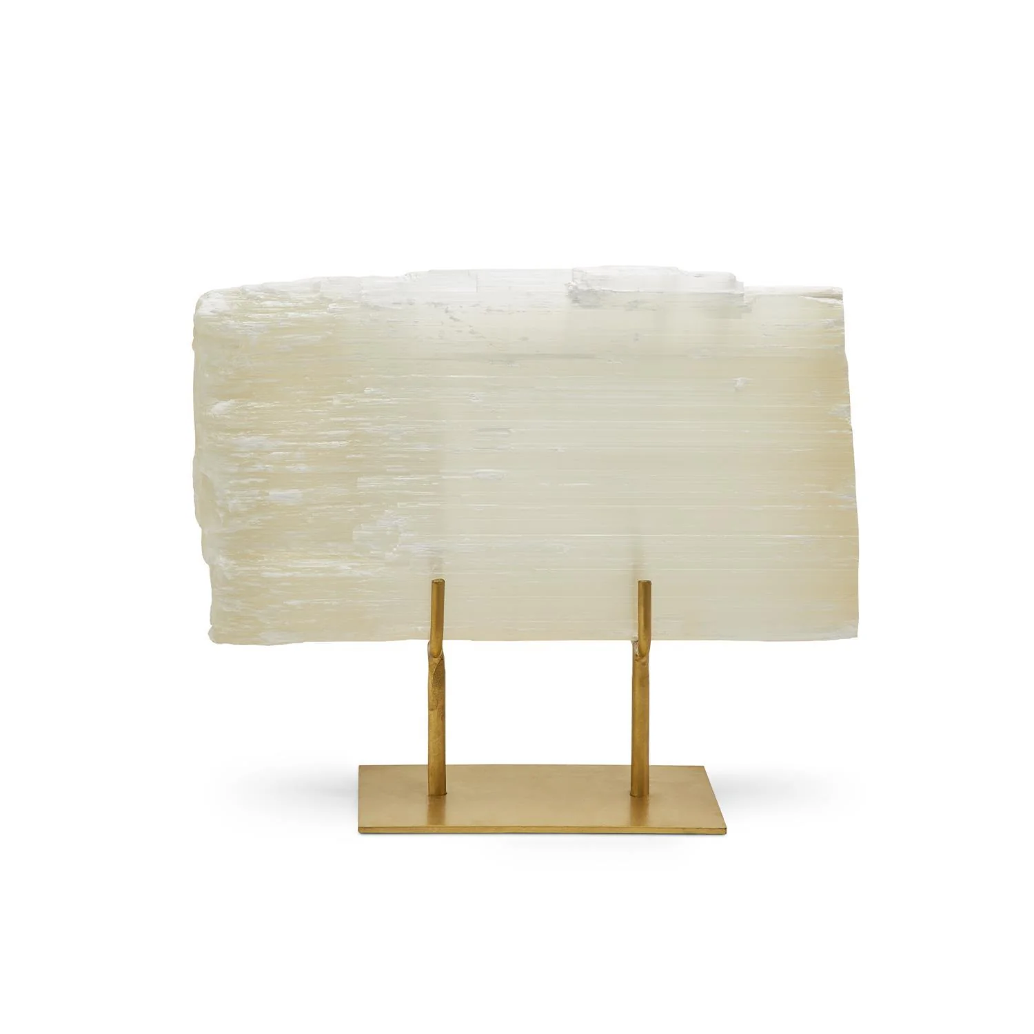 Selenite Slab On Gold Stand By Tozai Home - Image 2