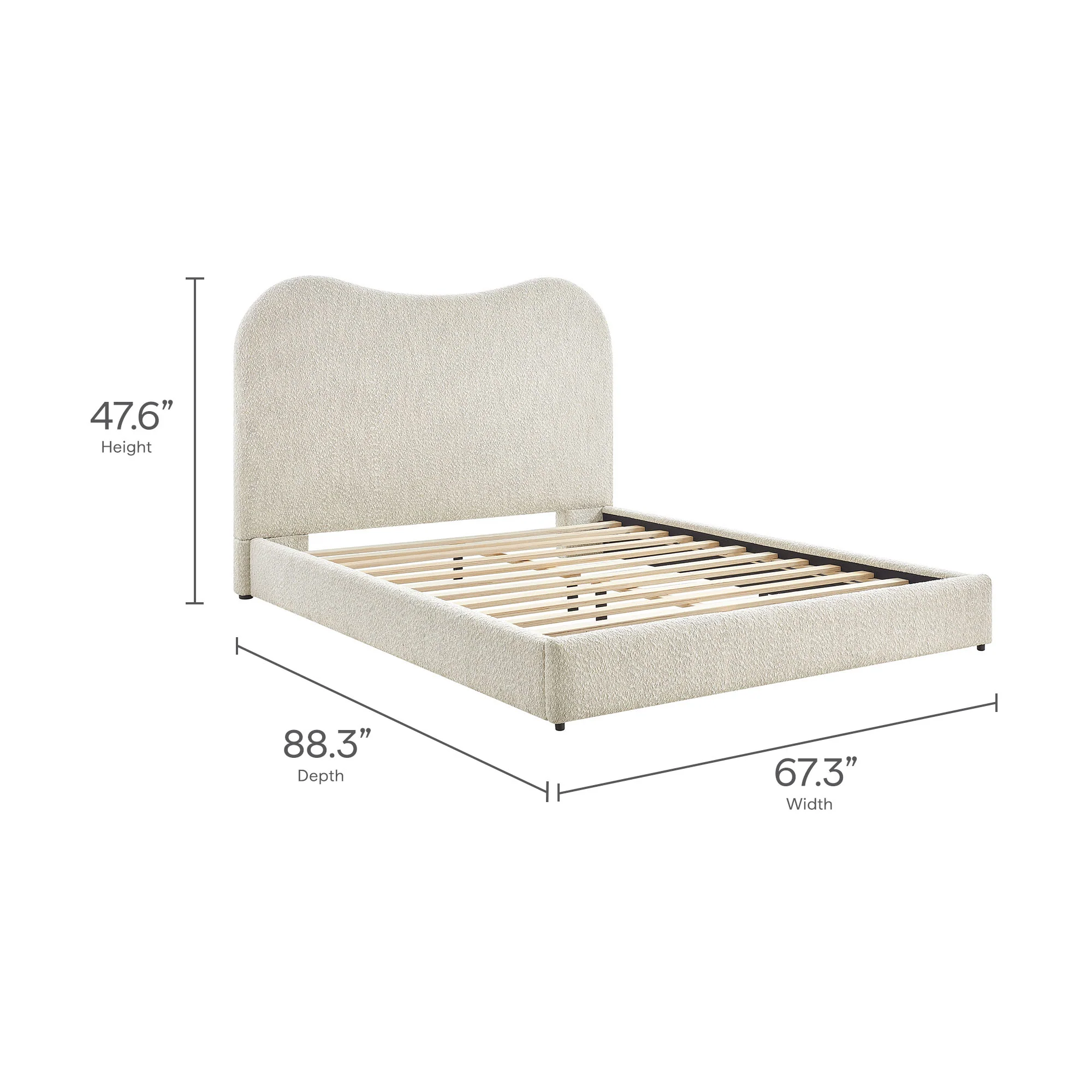 Seluna Boucle Queen Platform Bed by Modway - Image 10