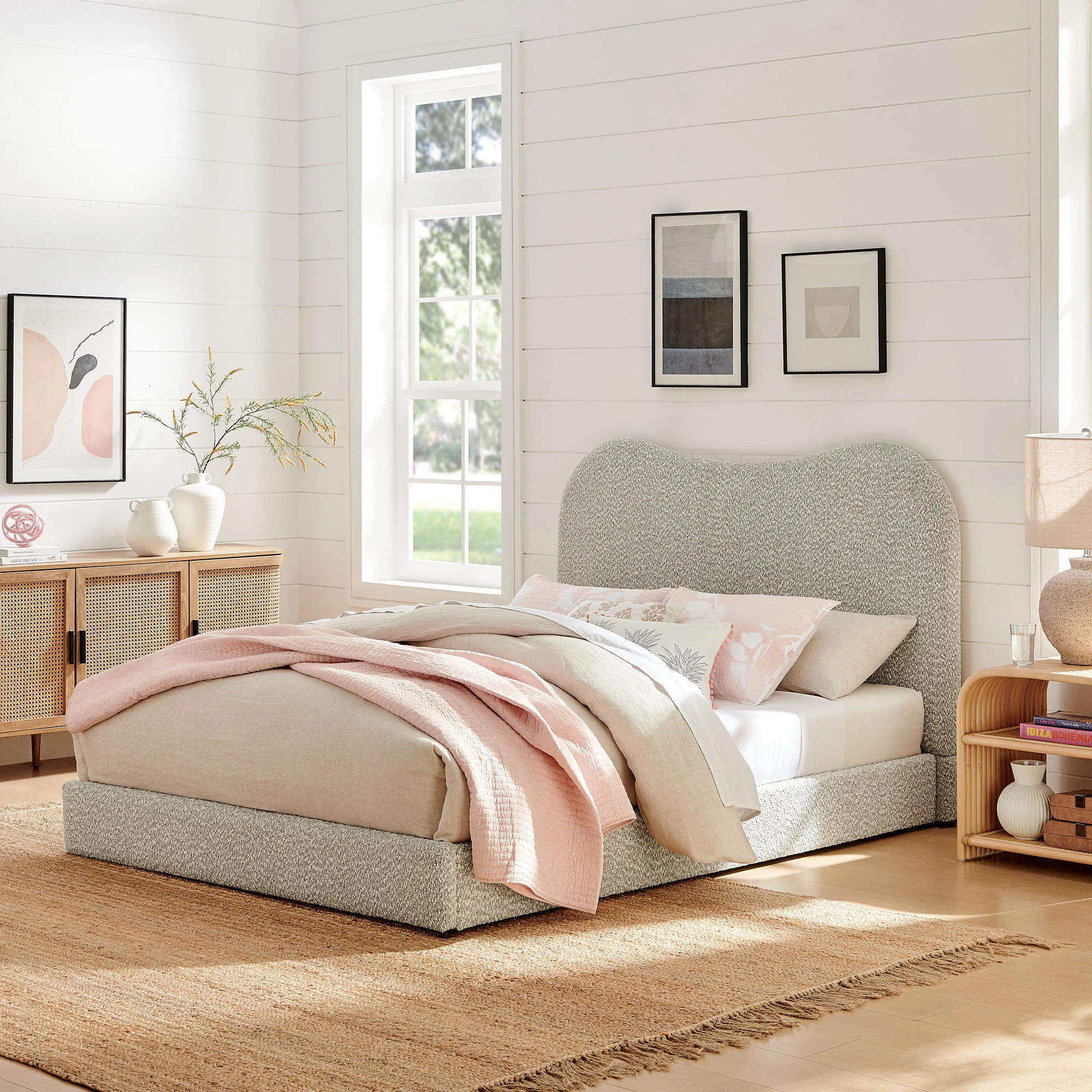 Seluna Boucle Queen Platform Bed by Modway - Image 19