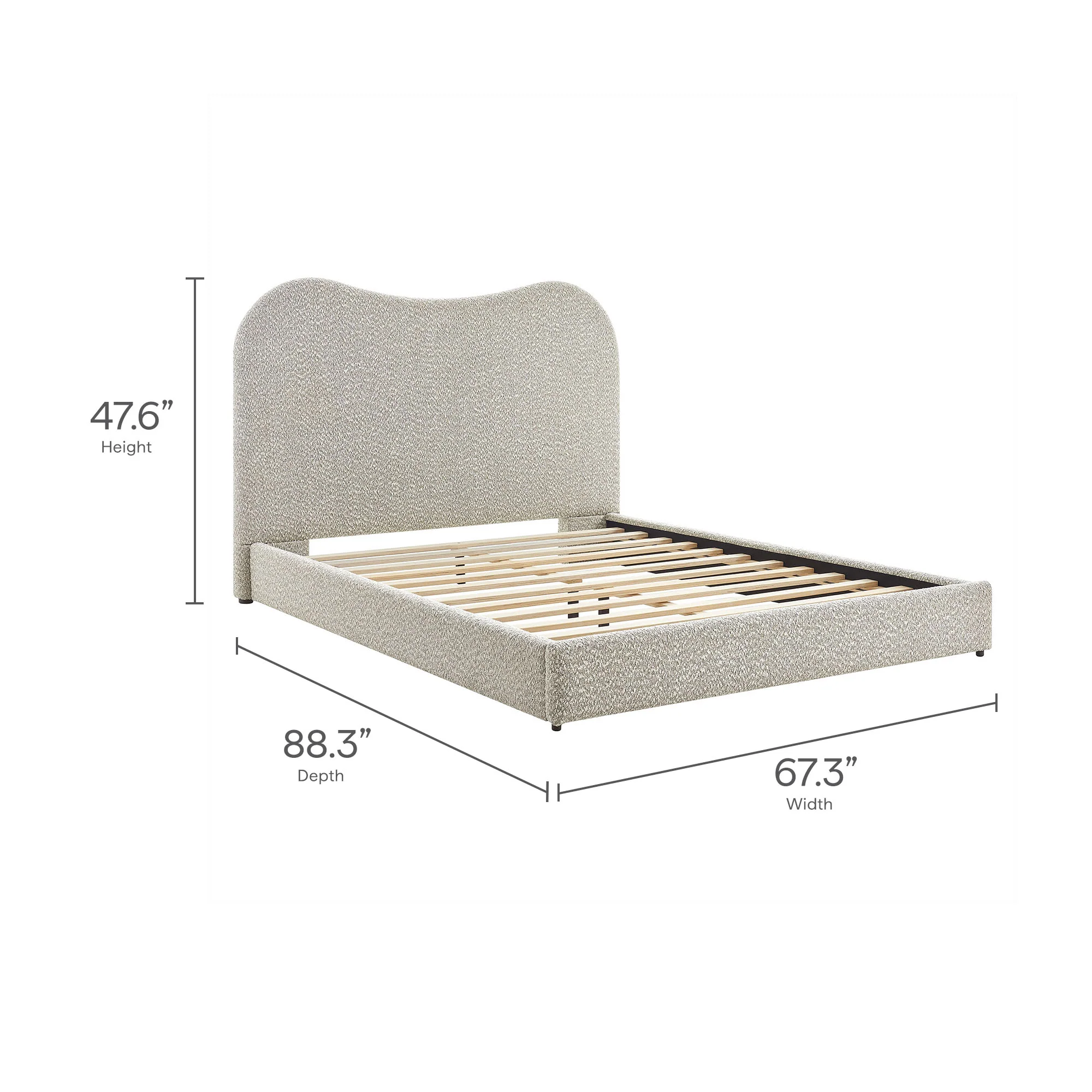 Seluna Boucle Queen Platform Bed by Modway - Image 21
