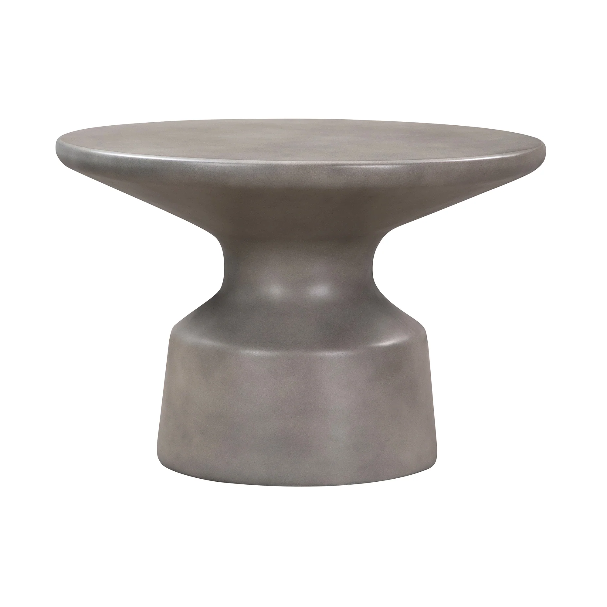 Sephie Round Pedastal Coffee Table in Grey Concrete By Armen Living - Image 2