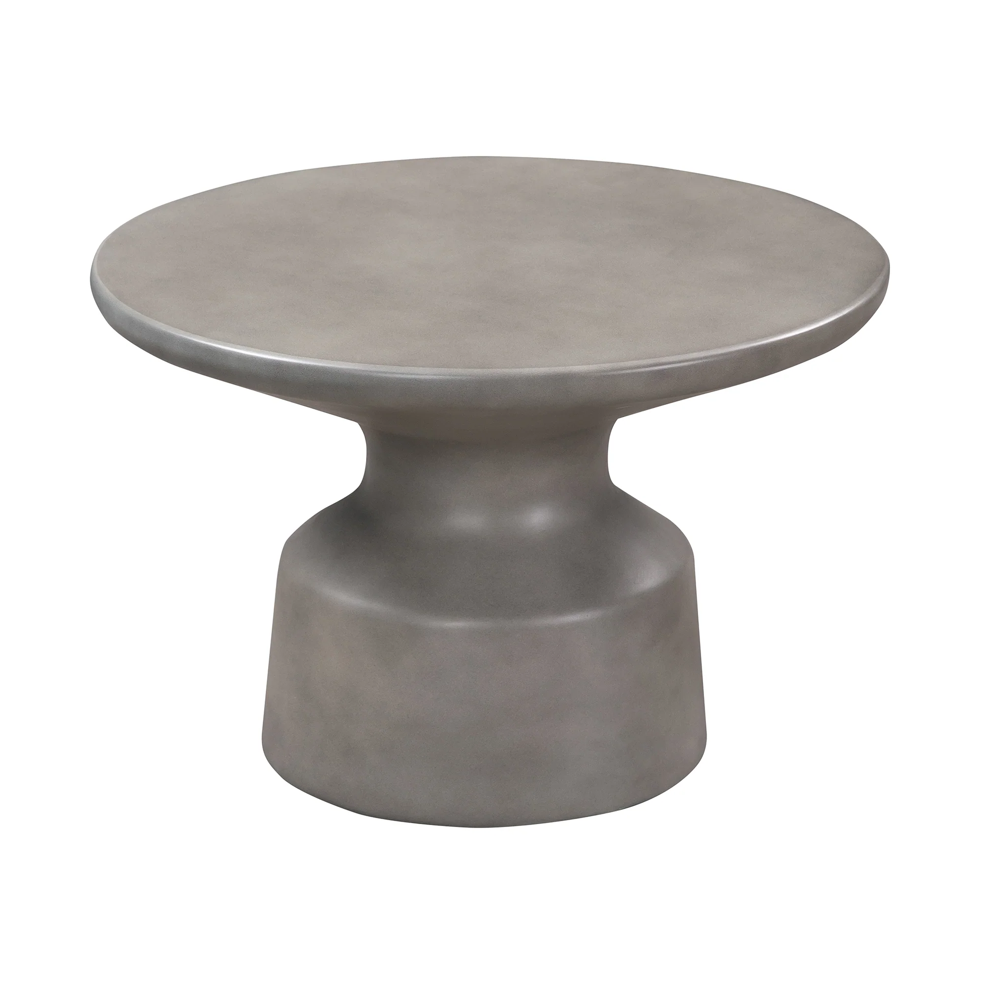 Sephie Round Pedastal Coffee Table in Grey Concrete By Armen Living - Image 3