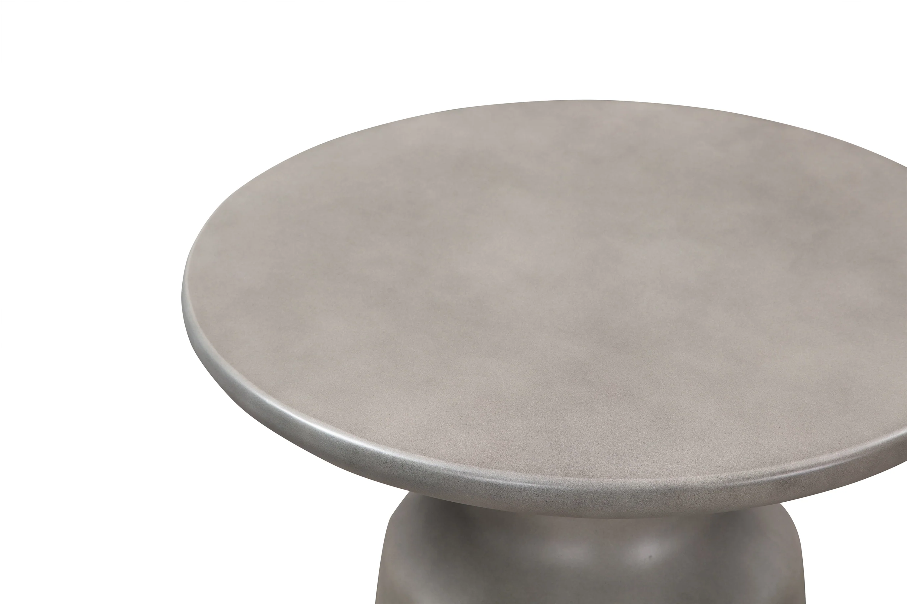 Sephie Round Pedastal Coffee Table in Grey Concrete By Armen Living - Image 4