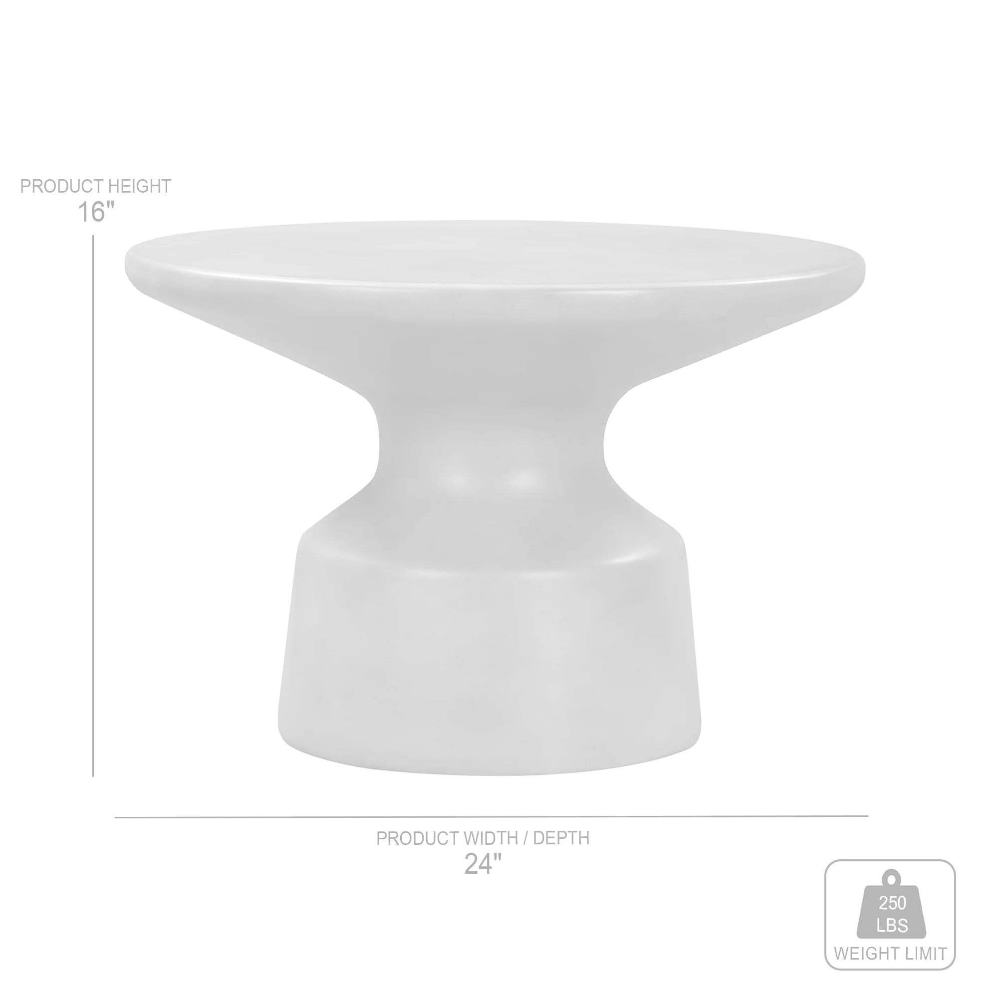 Sephie Round Pedastal Coffee Table in Grey Concrete By Armen Living - Image 6