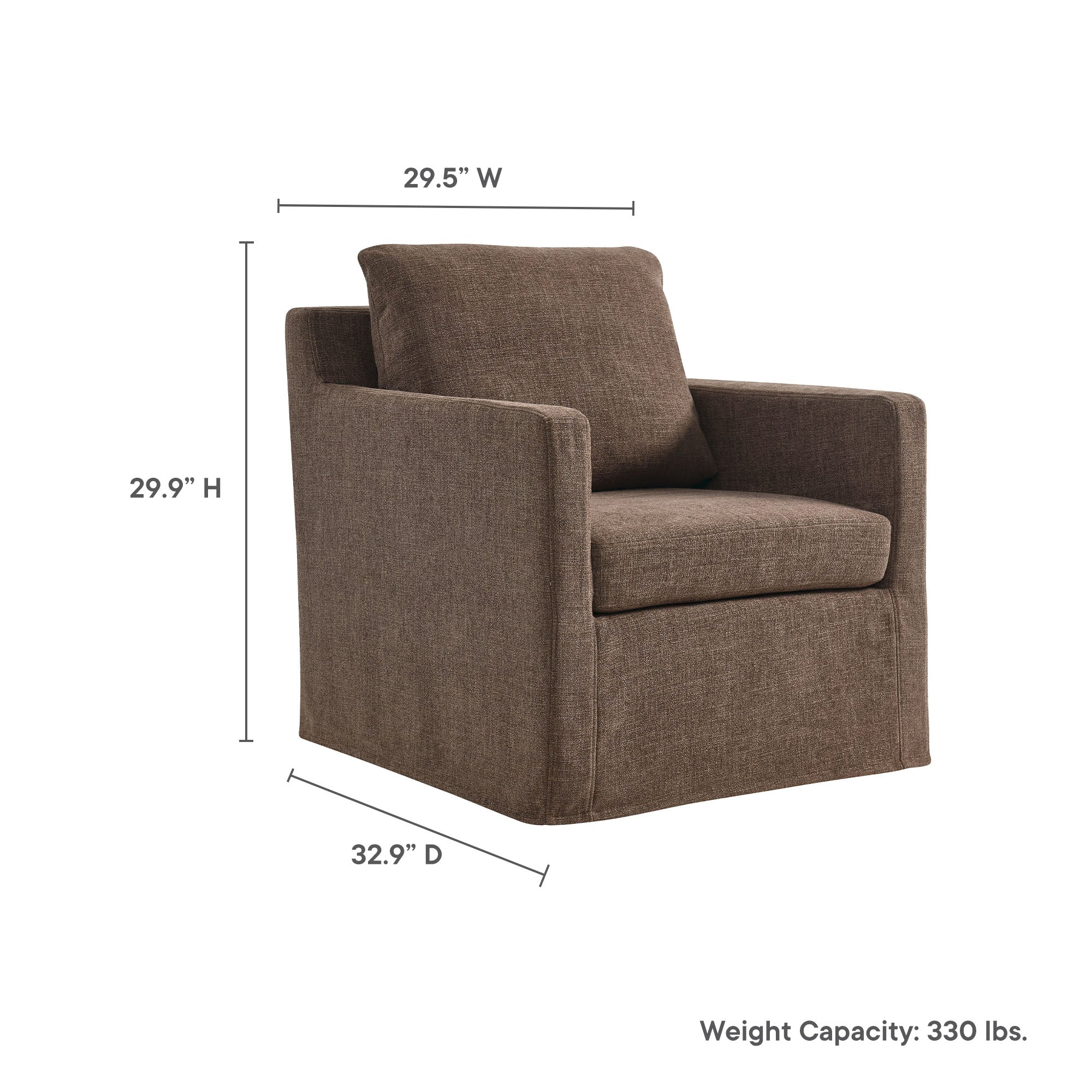 Serene Fabric Slipcovered Swivel Armchair by Modway - Image 18