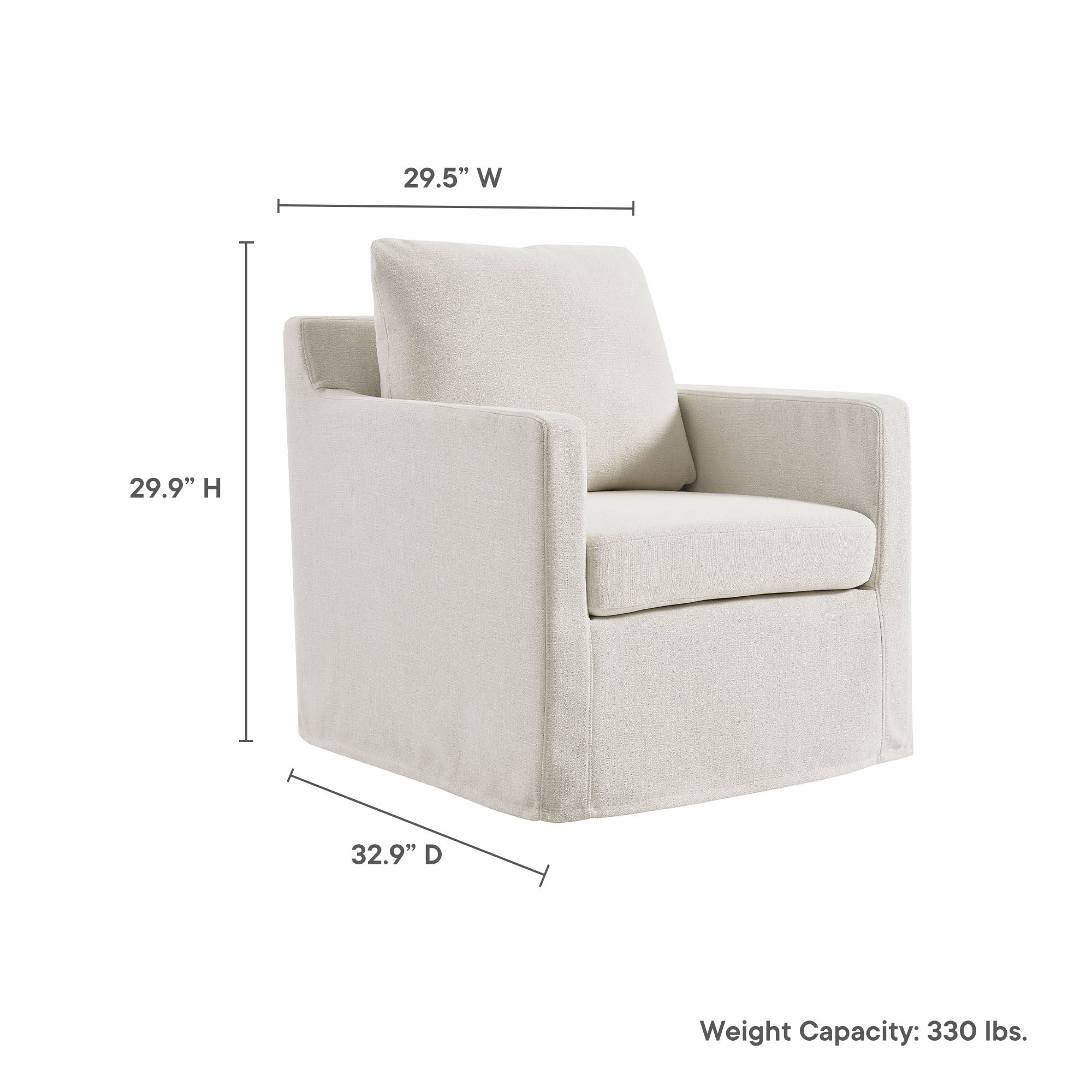 Serene Fabric Slipcovered Swivel Armchair by Modway - Image 27
