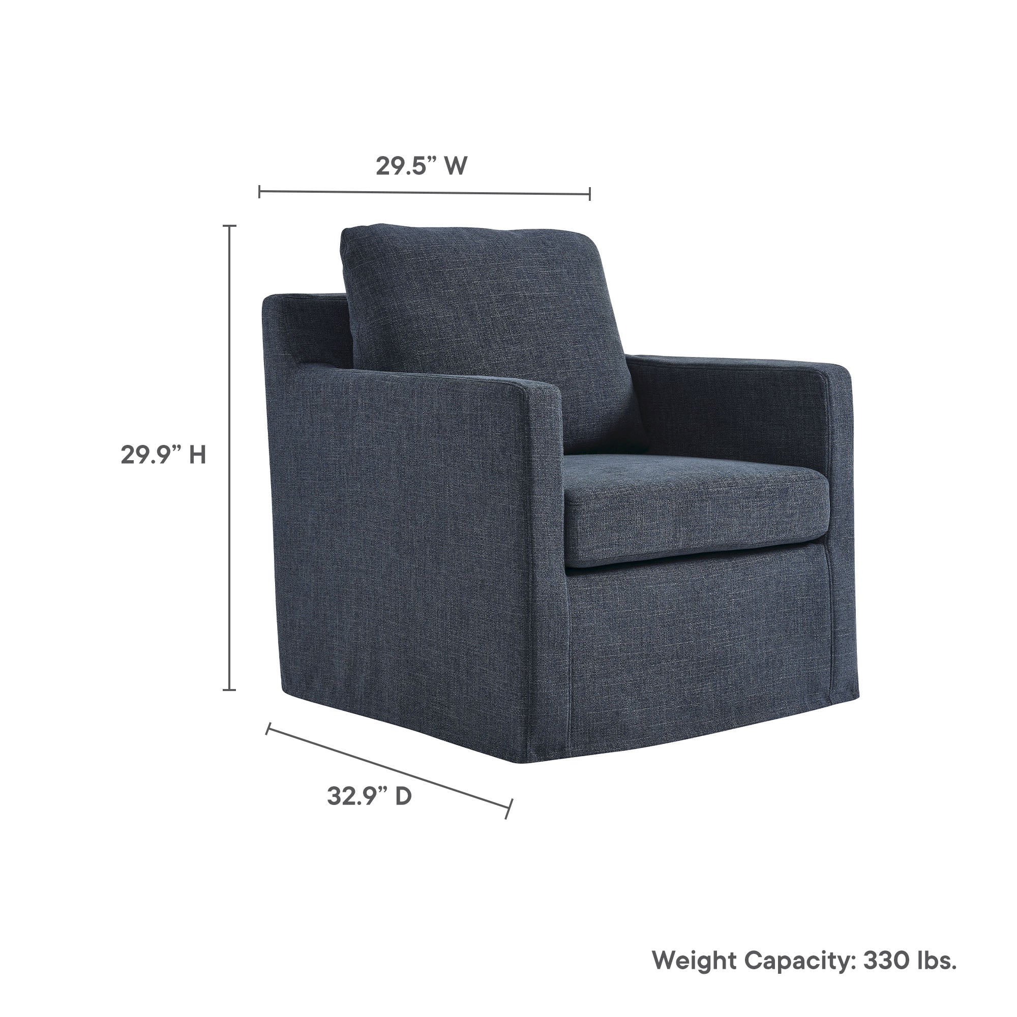 Serene Fabric Slipcovered Swivel Armchair by Modway - Image 36