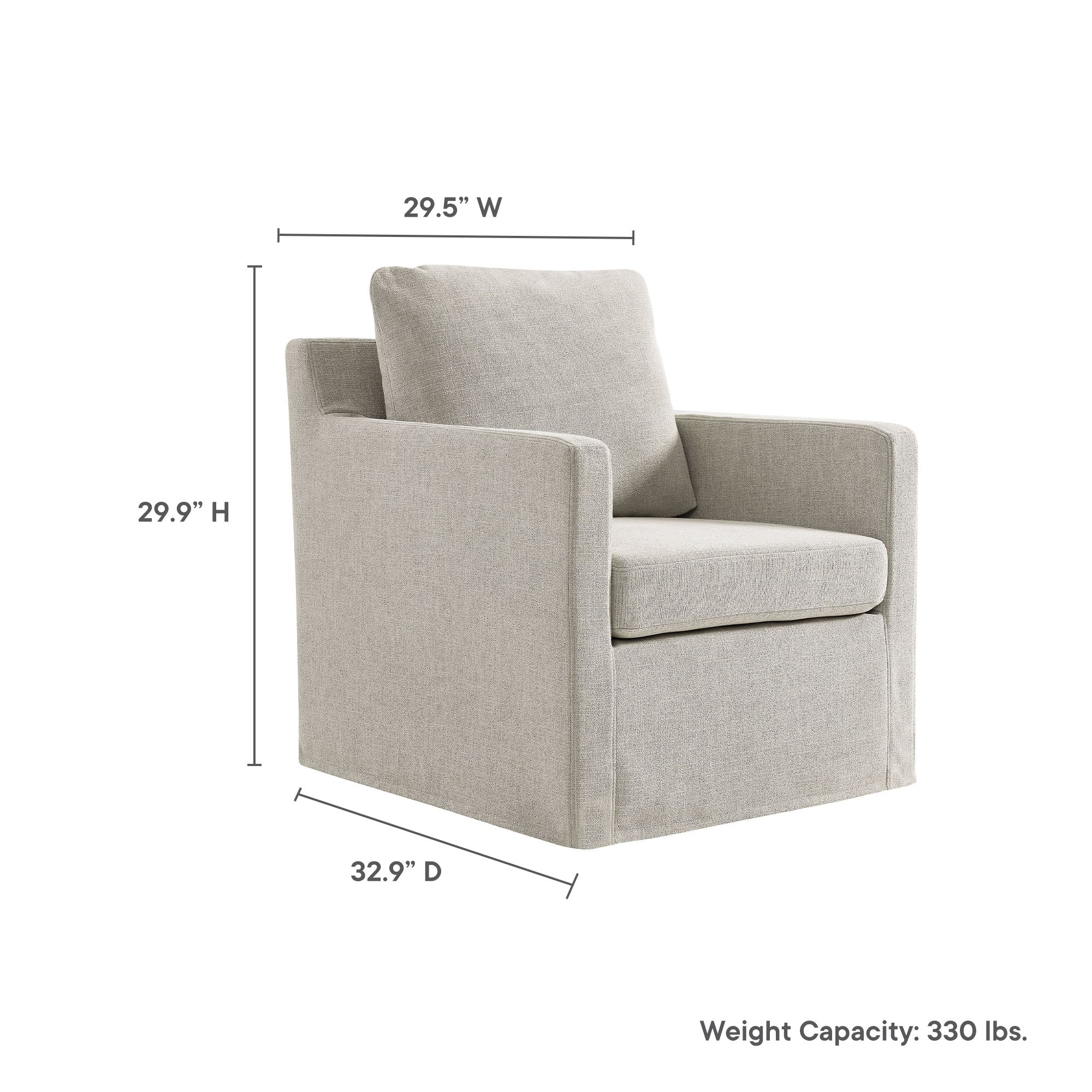 Serene Fabric Slipcovered Swivel Armchair by Modway - Image 9