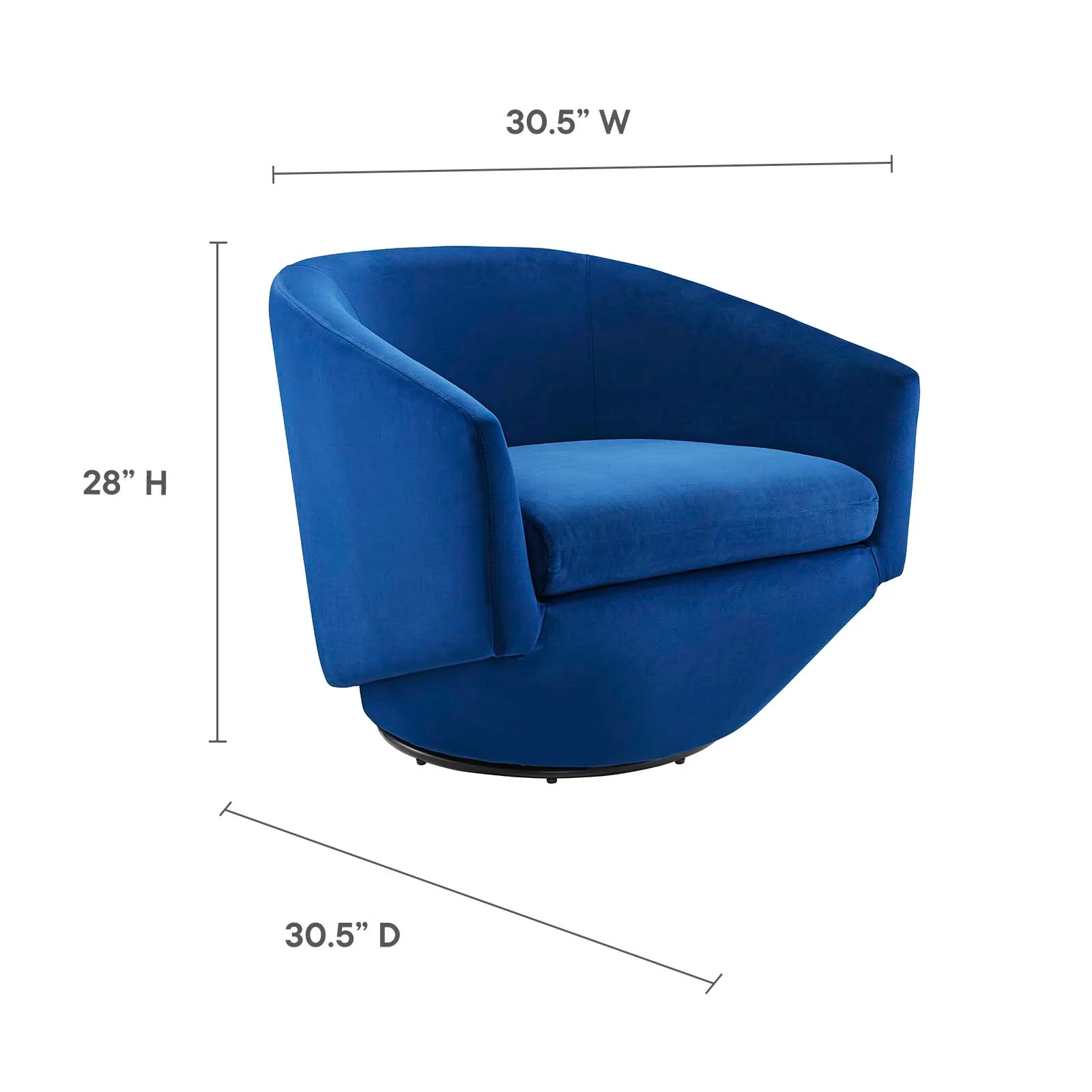 Series Performance Velvet Fabric Swivel Chair By Modway - EEI-6224 - Image 14