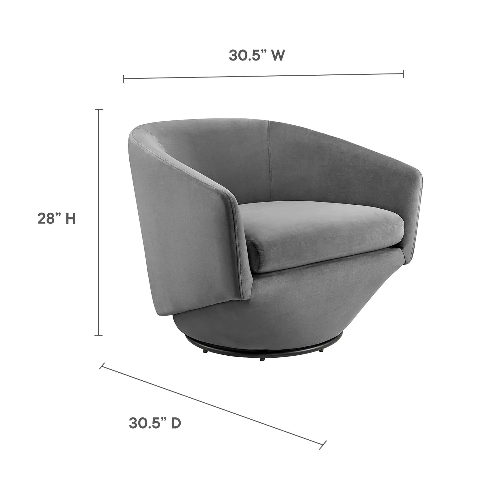 Series Performance Velvet Fabric Swivel Chair By Modway - EEI-6224 - Image 7