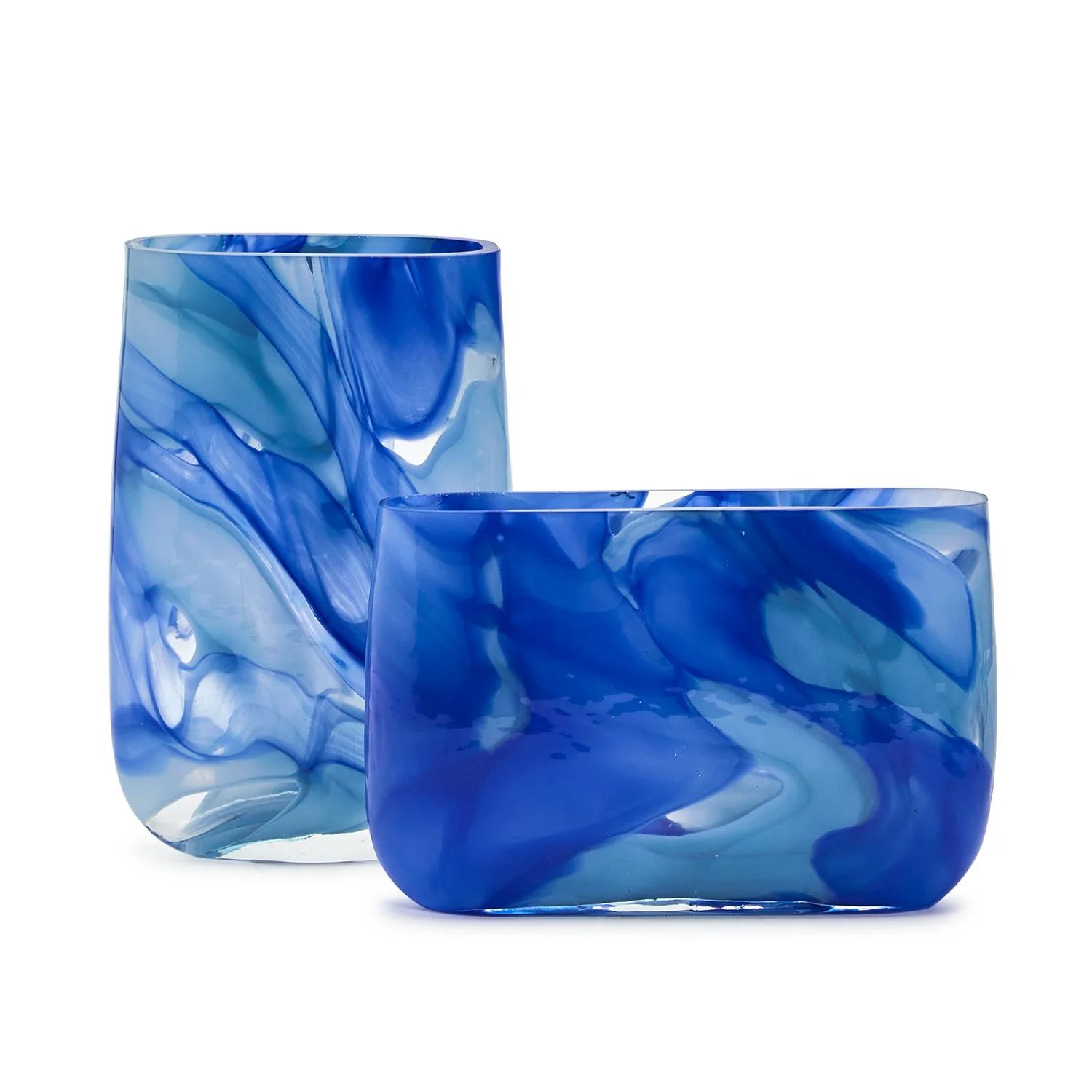 Swirled Blue Vases Set Of 4 By Tozai Home - Image 2