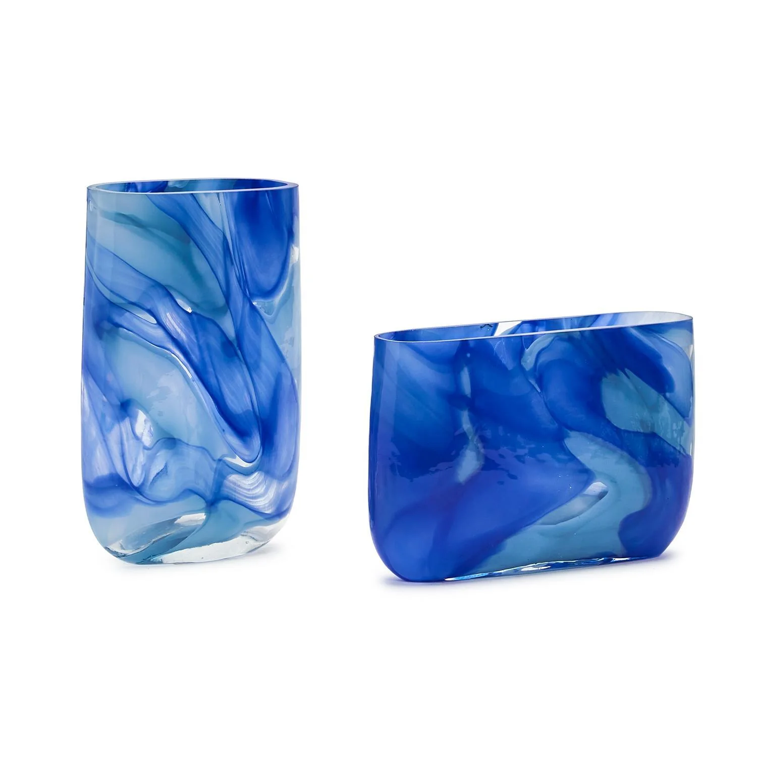 Swirled Blue Vases Set Of 4 By Tozai Home - Image 3