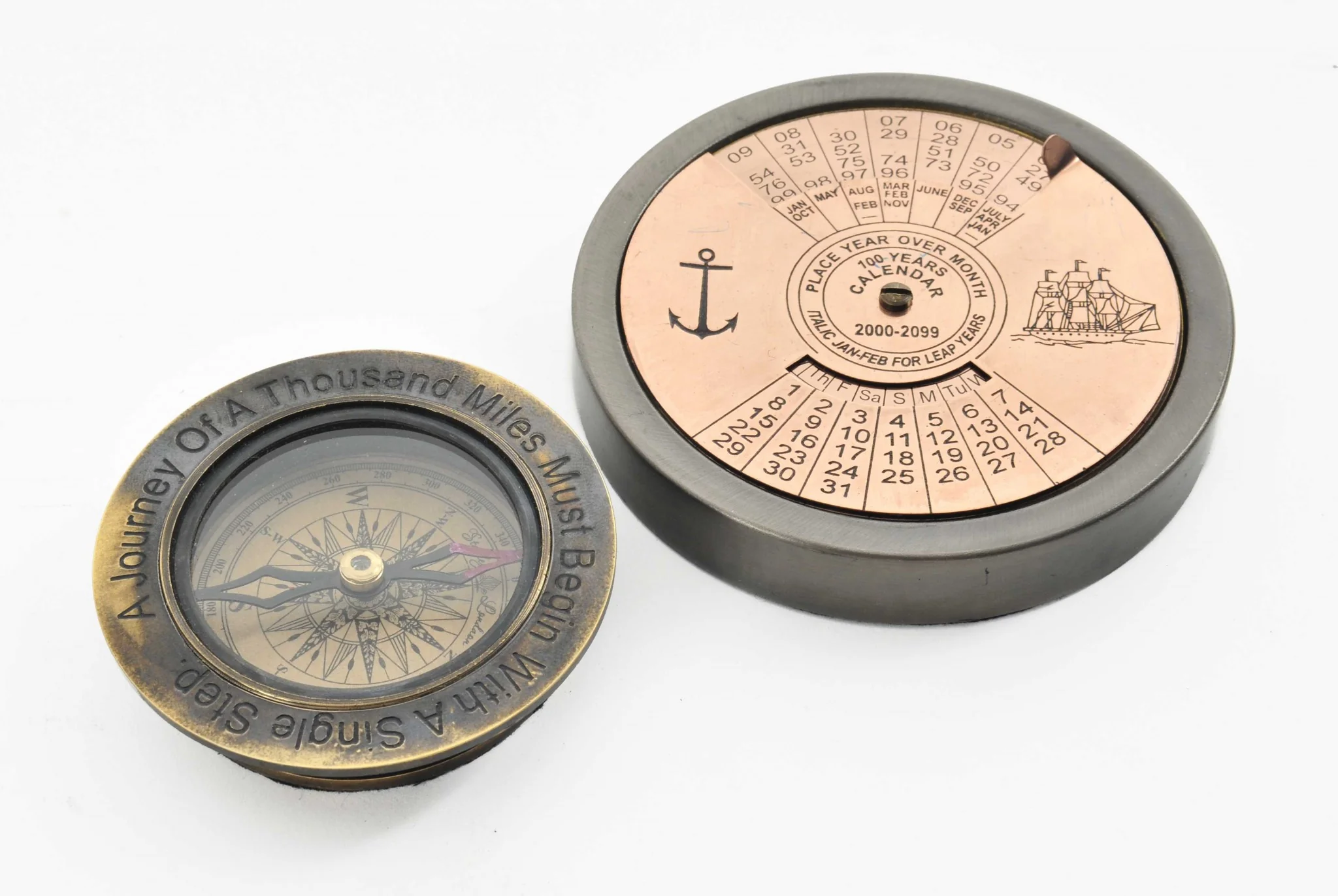 Set of 2 100 Year Calendar and Compass Quote By Homeroots - Image 2