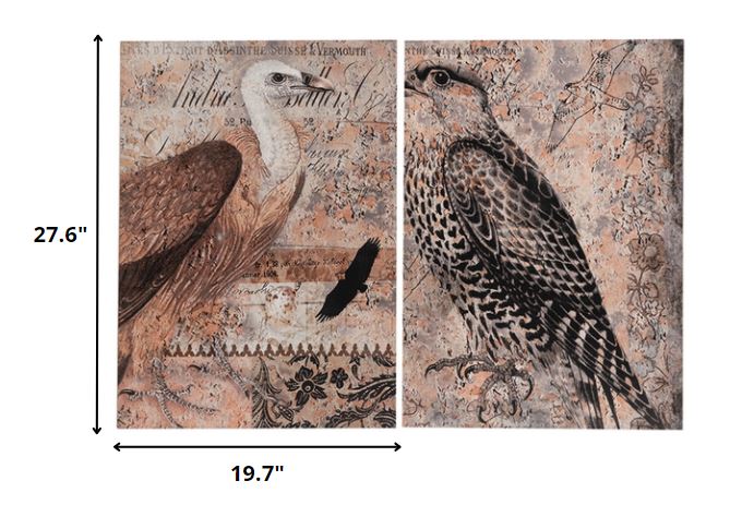 Set of 2 Antique Post Card Birds Wall Art By Homeroots - Image 2