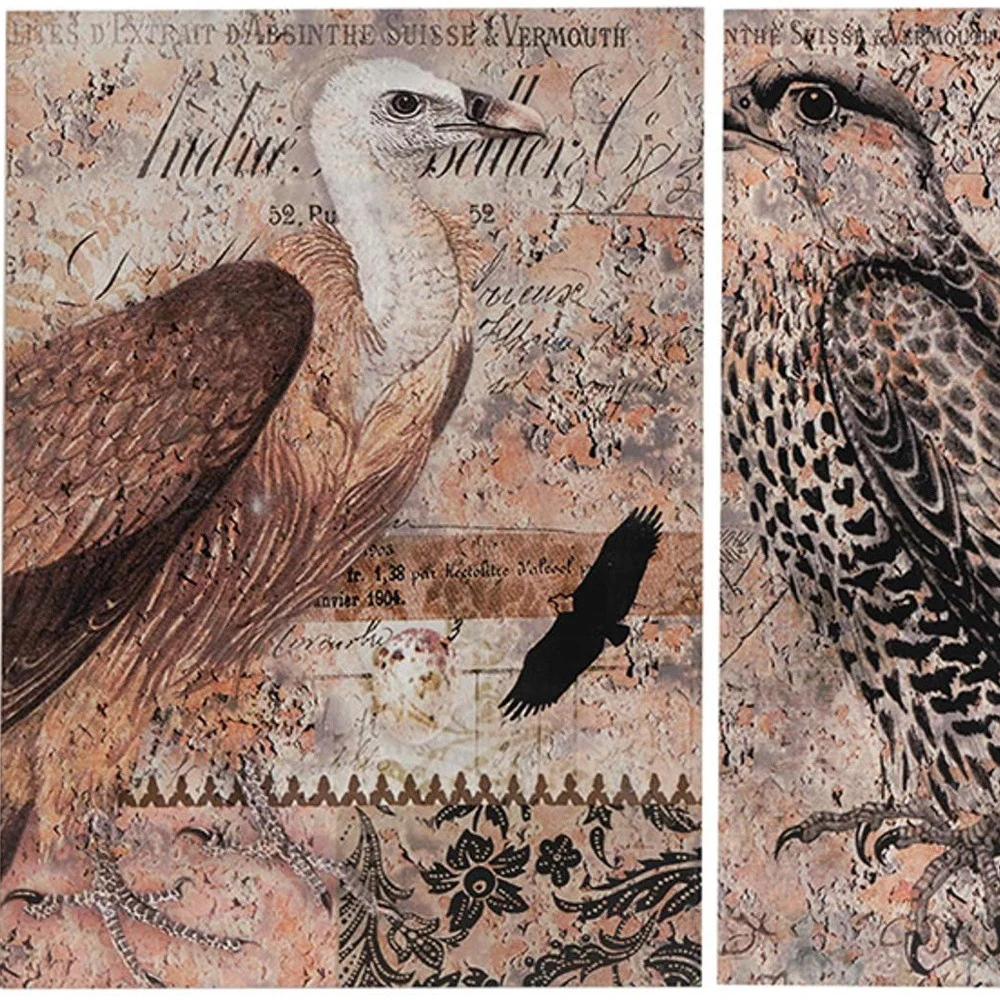 Set of 2 Antique Post Card Birds Wall Art By Homeroots - Image 4