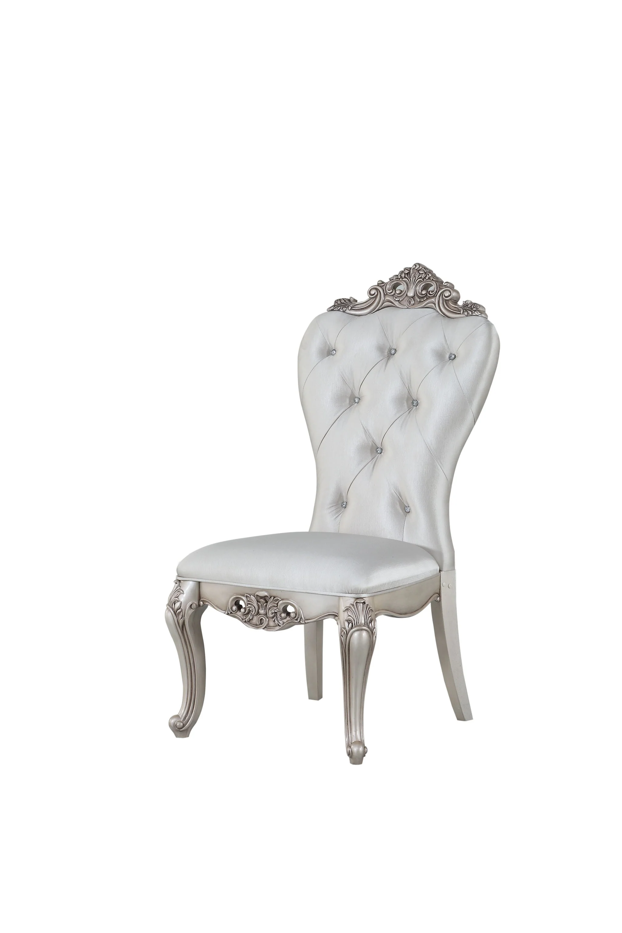 Set Of 2 Antique White And Cream Voguish Dining Chair By Homeroots - Image 2