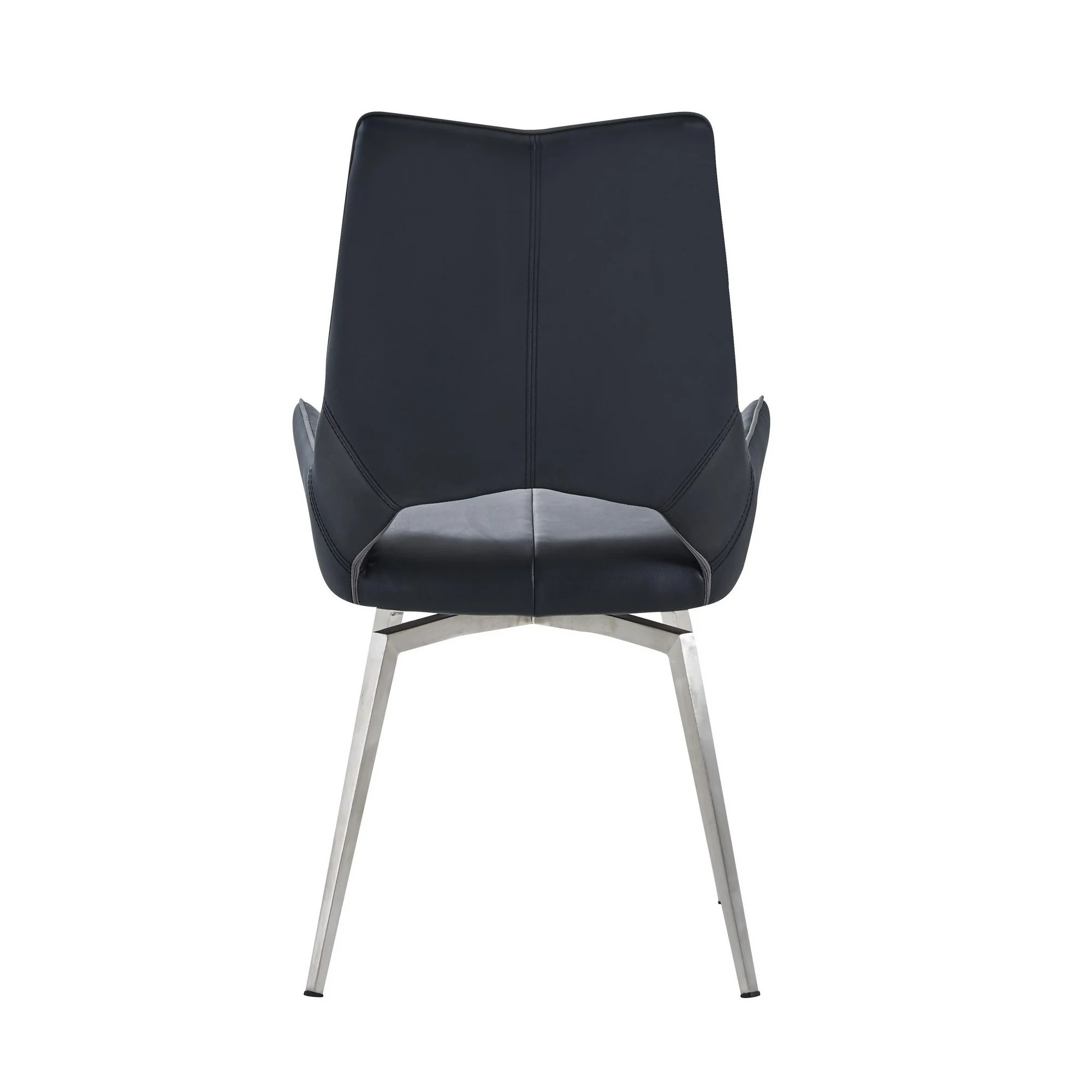 Set Of 2 Black Bucket Style Dining Chairs With Metalic Silver Base By Homeroots - Image 5