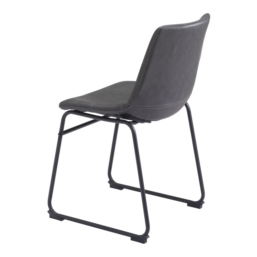 Set Of 2 Black Solid Back Dining Chairs By Homeroots - Image 7