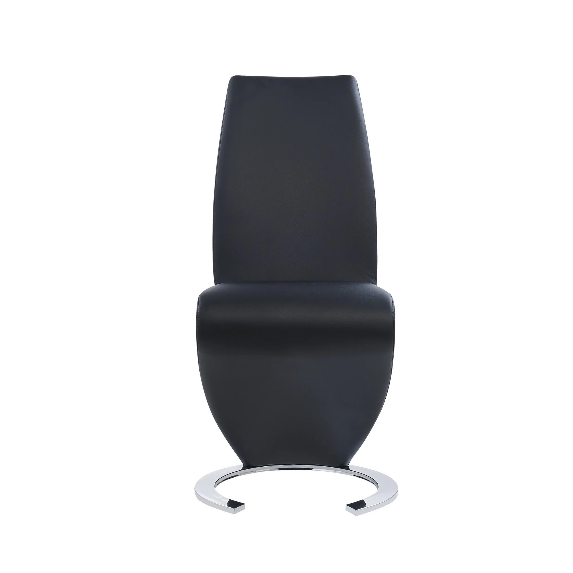 Set Of 2 Black Z Shape Design Dining Chairs With Horse Shoe Shape Base By Homeroots - Image 2