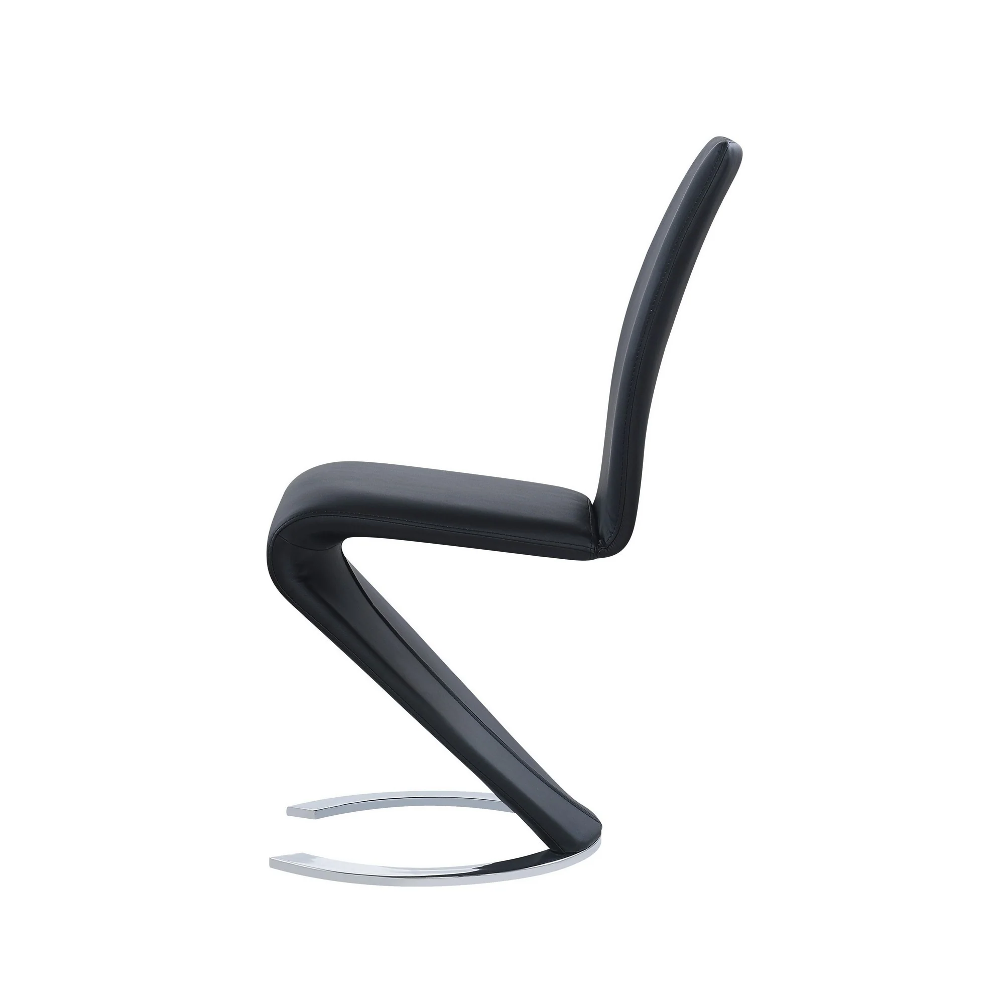 Set Of 2 Black Z Shape Design Dining Chairs With Horse Shoe Shape Base By Homeroots - Image 4