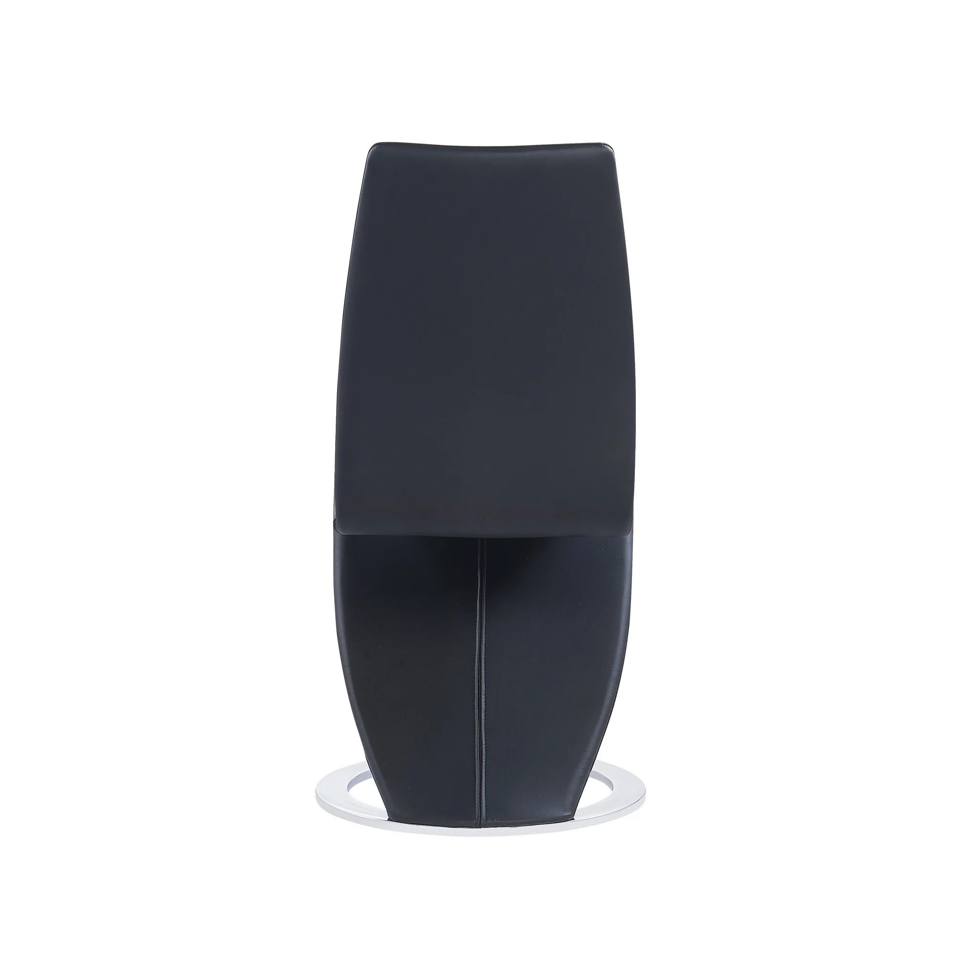 Set Of 2 Black Z Shape Design Dining Chairs With Horse Shoe Shape Base By Homeroots - Image 5