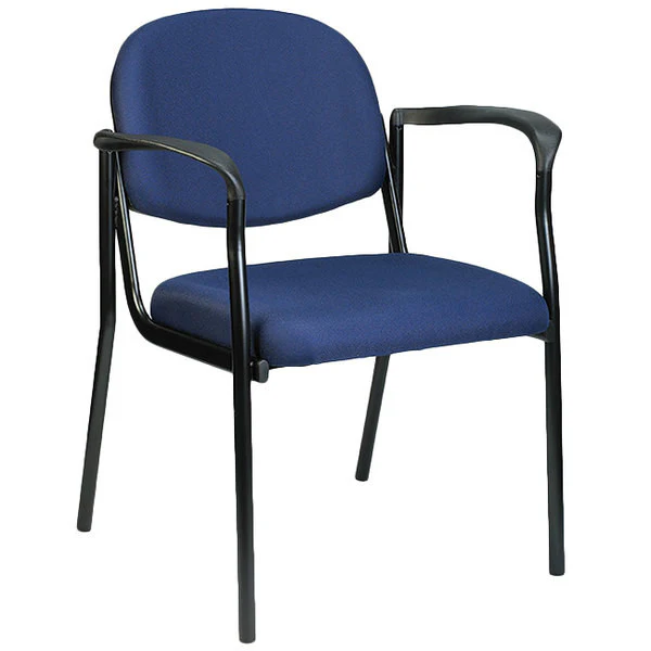 Set of 2 Bright Navy Fabric Guest Arm Chairs By Homeroots - Image 3