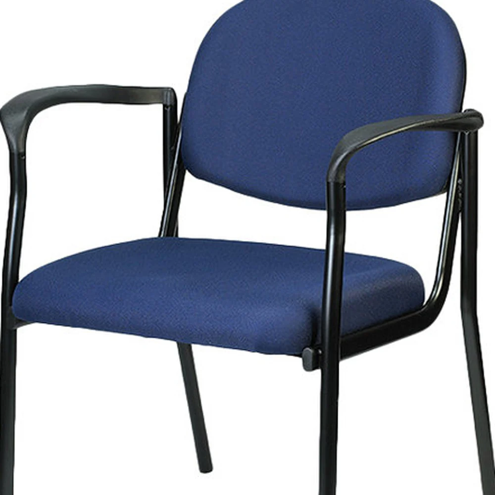 Set of 2 Bright Navy Fabric Guest Arm Chairs By Homeroots - Image 4