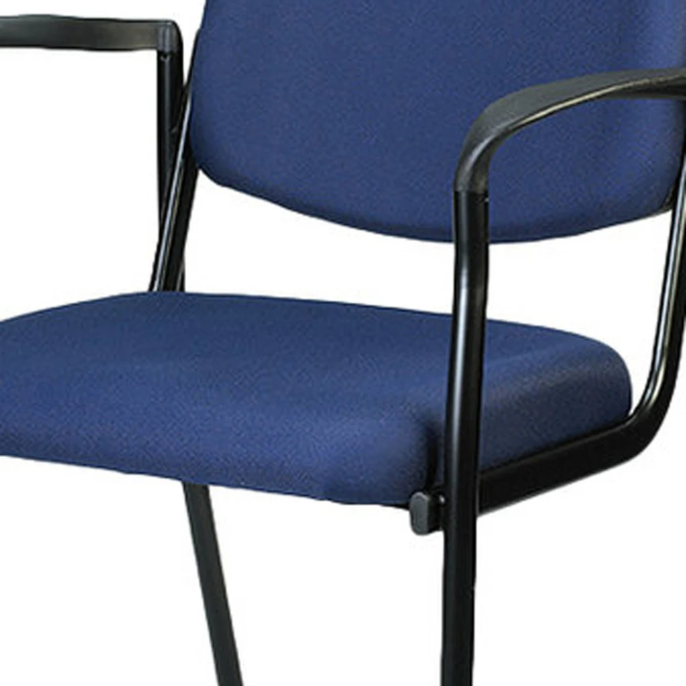 Set of 2 Bright Navy Fabric Guest Arm Chairs By Homeroots - Image 5