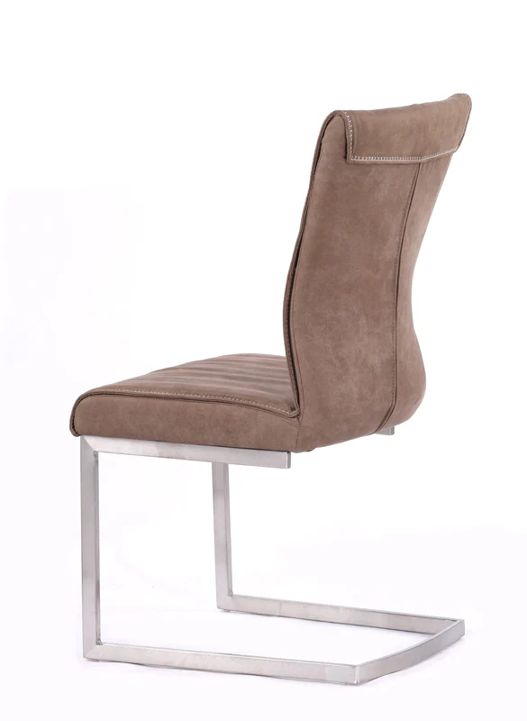 Set Of 2 Brown Fabric And Steel Dining Chair By Homeroots - Image 3