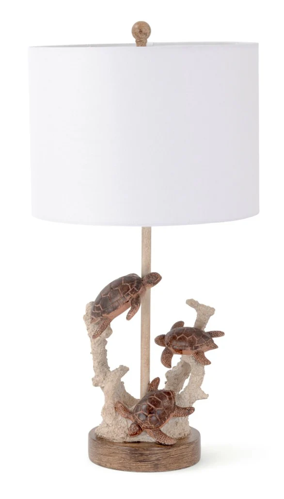 Set of 2 Brown Turtle Reef Table Lamps By Homeroots - Image 2