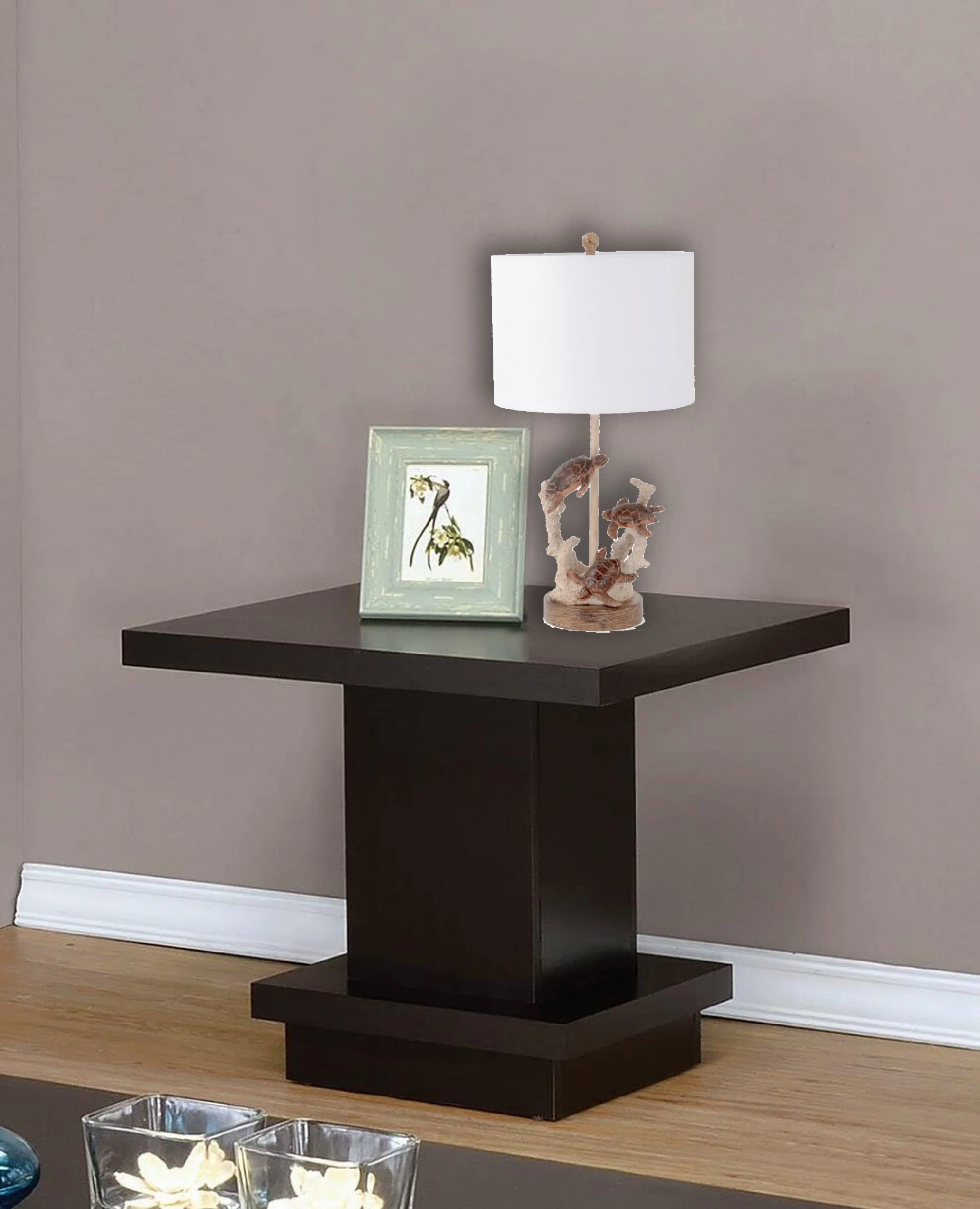 Set of 2 Brown Turtle Reef Table Lamps By Homeroots - Image 3