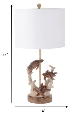 Set of 2 Brown Turtle Reef Table Lamps By Homeroots - Image 4