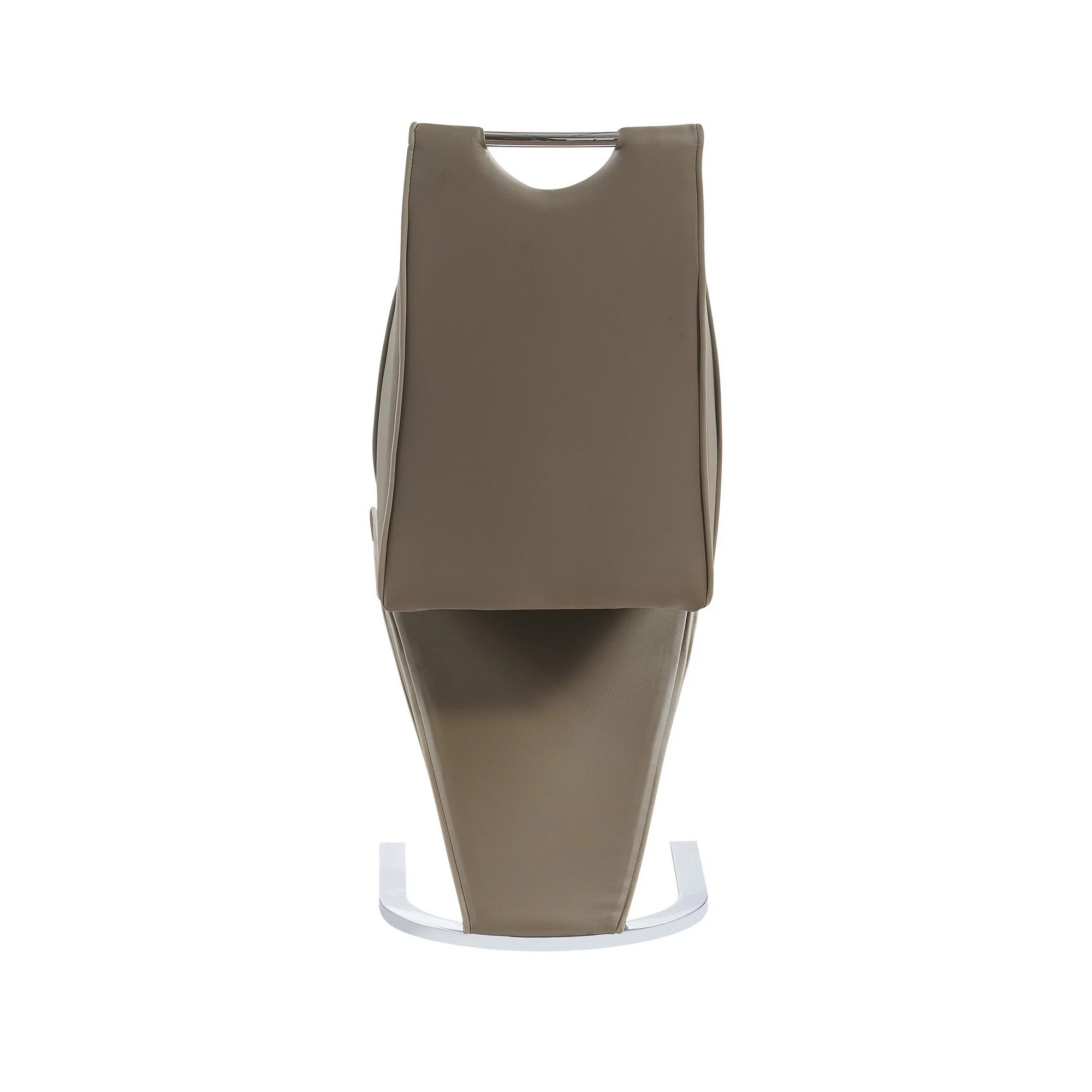 Set Of 2 Cappucino And Light Cappucino Z Style Design Dining Chairs With Metalic Base And Seat Back Handle By Homeroots - Image 4
