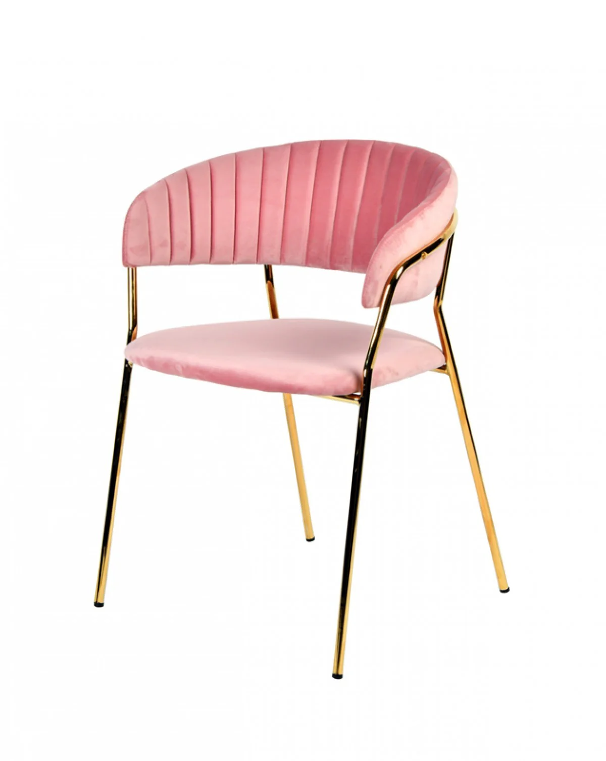 Set Of 2 Curved Chic Blue And Gold Velour Dining Chairs By Homeroots - Image 5