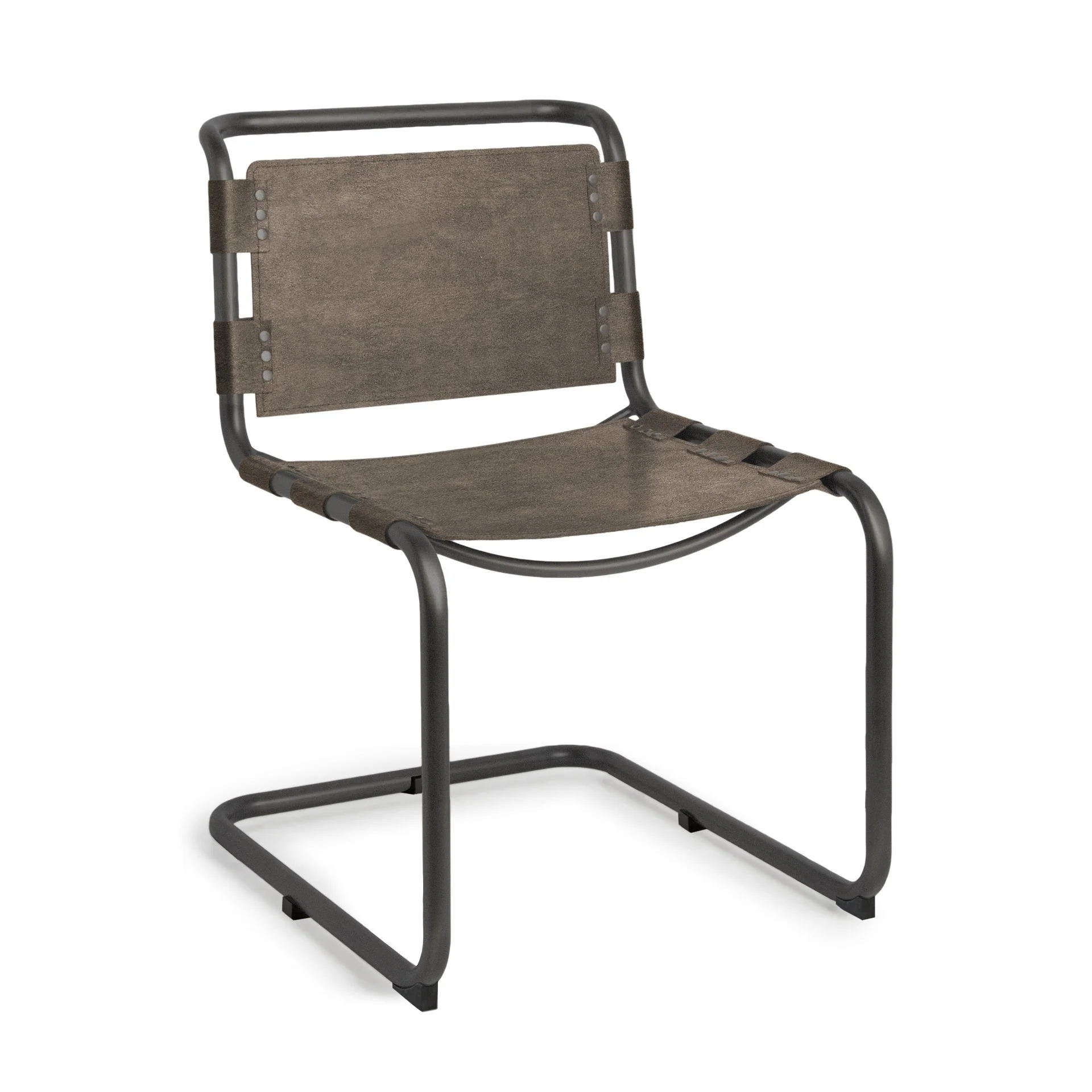 Set Of 2 Dark Brown Leather Dining Or Side Chairs By Homeroots - Image 2