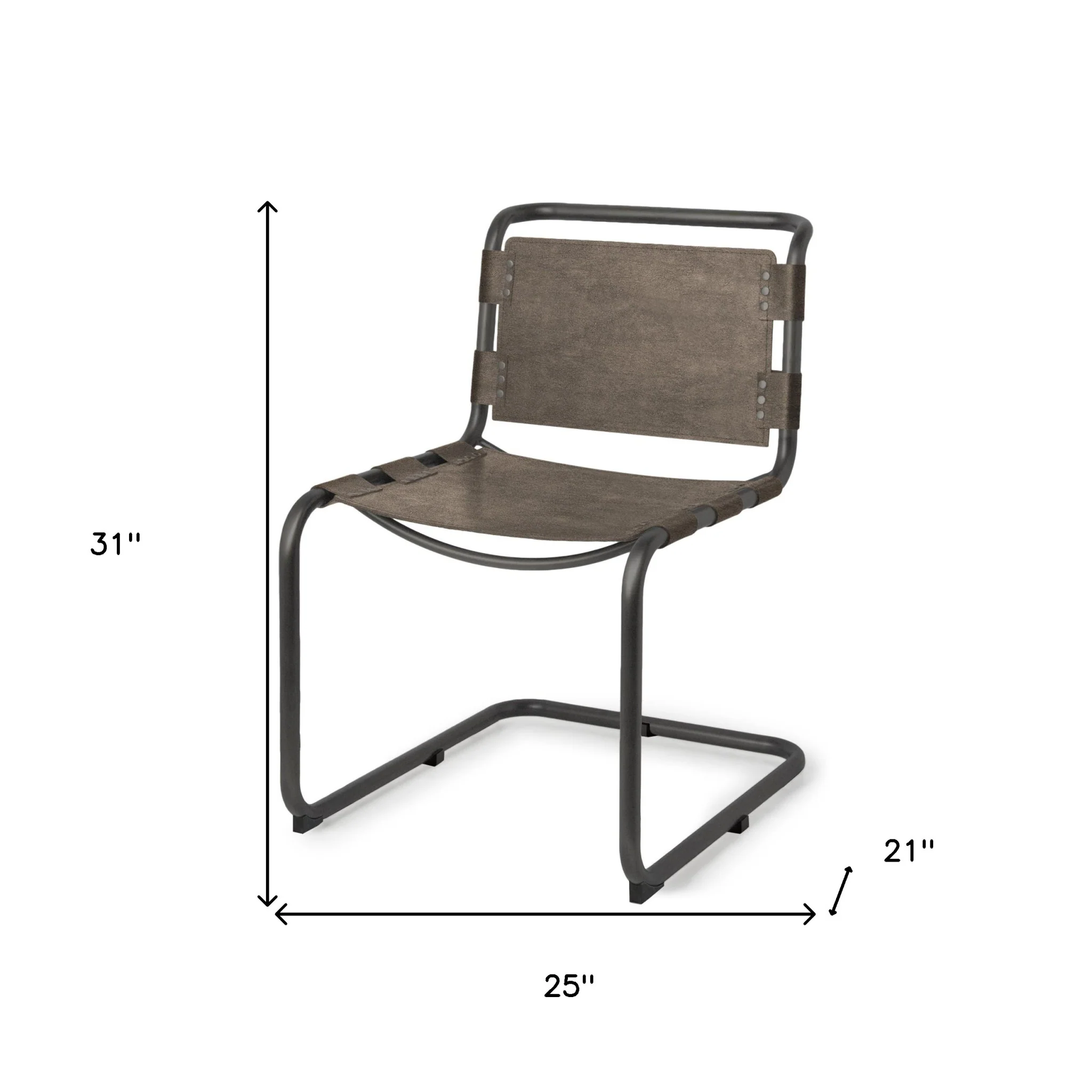 Set Of 2 Dark Brown Leather Dining Or Side Chairs By Homeroots - Image 3