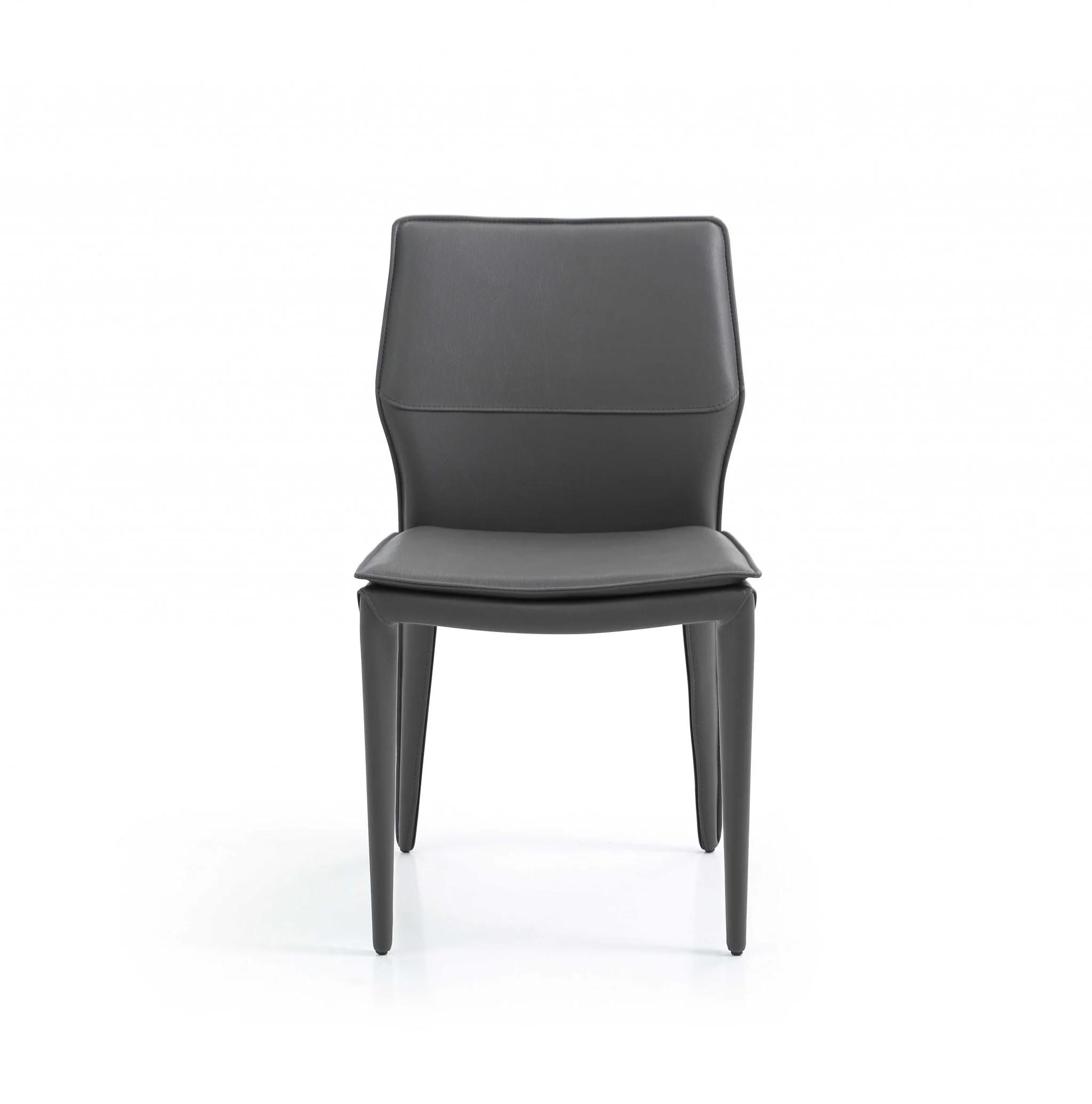Set Of 2 Dark Faux Leather Metal Dining Chairs By Homeroots - Image 4