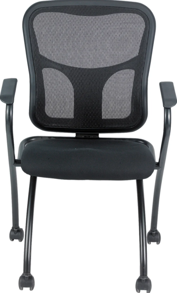 Set of 2 Ergonomic Black Mesh Rolling Arm Chairs By Homeroots - Image 2