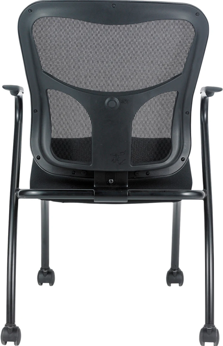 Set of 2 Ergonomic Black Mesh Rolling Arm Chairs By Homeroots - Image 3