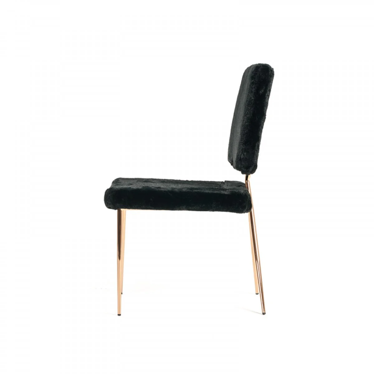 Set Of 2 Glam Modern Black Faux Fur Dining Chairs By Homeroots - Image 4