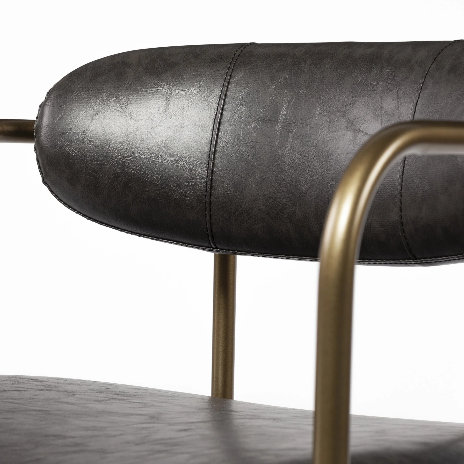 Set Of 2 Gold And Dark Brown Faux Leather Dining Chairs By Homeroots - Image 6