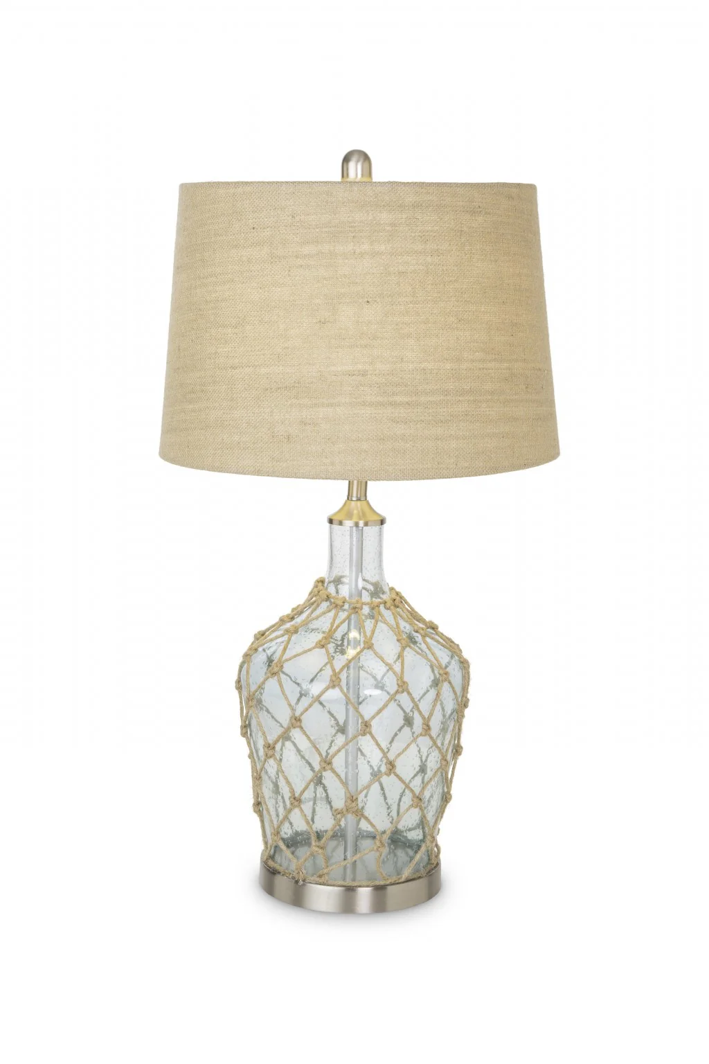 Set of 2 Light Blue Bubble Glass Coastal Table Lamps By Homeroots - Image 2