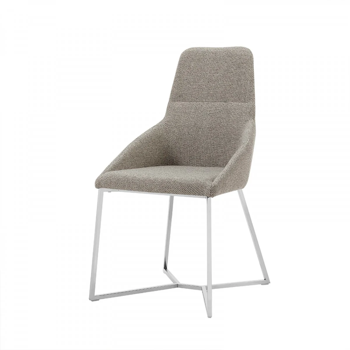 Set Of 2 Light Grey And Geo Stainless Steel Dining Chairs By Homeroots - Image 3